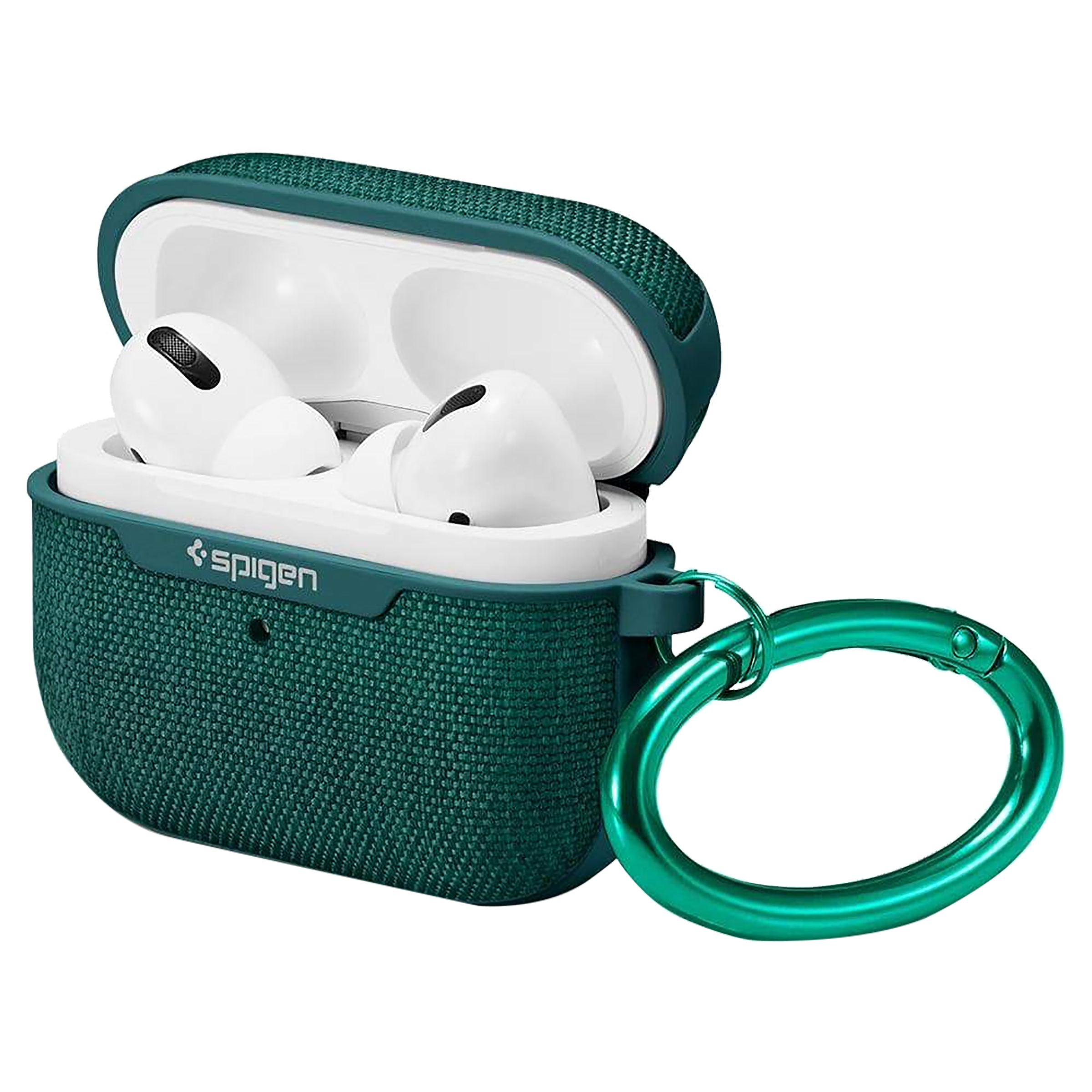 spigen Urban Fit PC & Fabric Full Cover Case For AirPods Pro (Scratch-Free, ASD00825, Midnight Green)_7