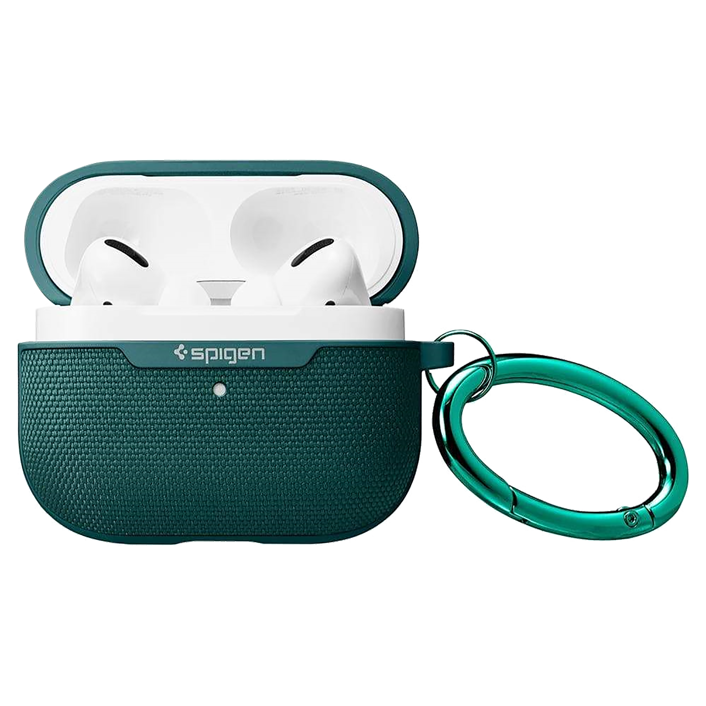 spigen Urban Fit PC & Fabric Full Cover Case For AirPods Pro (Scratch-Free, ASD00825, Midnight Green)_8