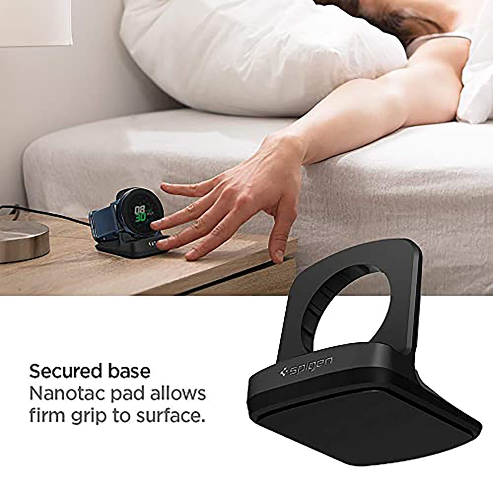 spigen S351 Night Stand Dock For Samsung Galaxy Watch Active (44mm/40mm) (616MP26284, Black) spigen S351 Night Stand Dock For Samsung Galaxy Watch Active (44mm/40mm) (616MP26284, Black)_6