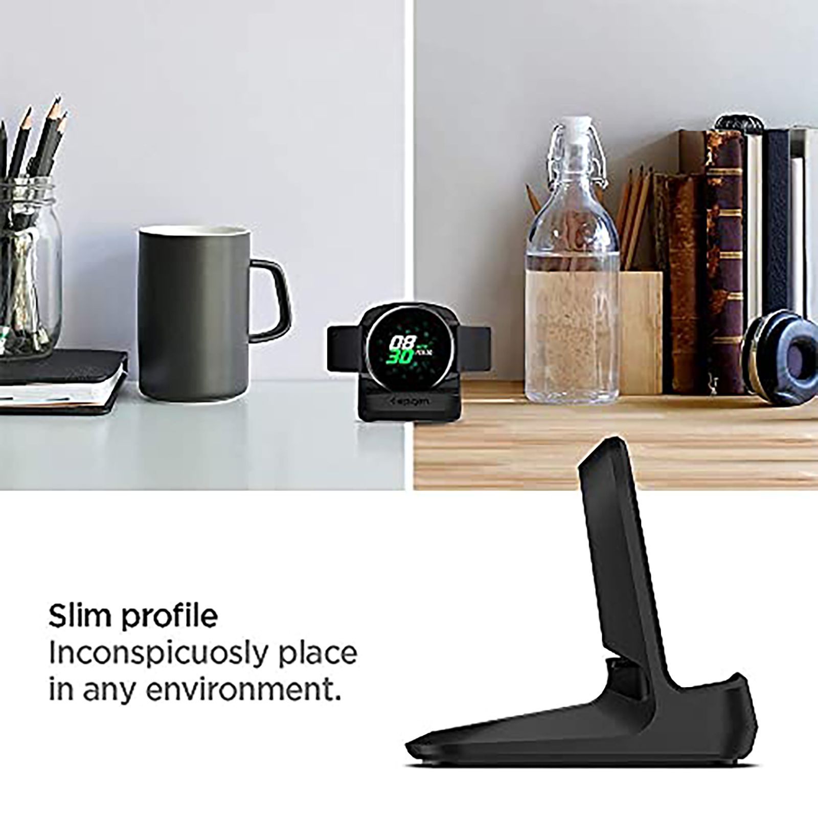 spigen S351 Night Stand Dock For Samsung Galaxy Watch Active (44mm/40mm) (616MP26284, Black) spigen S351 Night Stand Dock For Samsung Galaxy Watch Active (44mm/40mm) (616MP26284, Black)_7