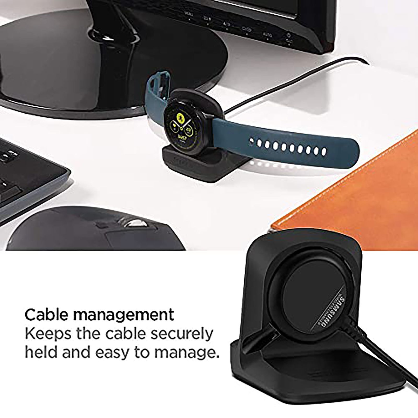 spigen S351 Night Stand Dock For Samsung Galaxy Watch Active (44mm/40mm) (616MP26284, Black) spigen S351 Night Stand Dock For Samsung Galaxy Watch Active (44mm/40mm) (616MP26284, Black)_8