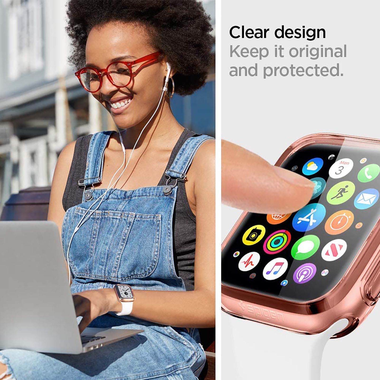 spigen Ultra Hybrid TPU & PC Case for Apple Watch SE2, Series 6, 5, 4 (40mm) (Raised Bezels, Rose Crystal) spigen Ultra Hybrid TPU & PC Case for Apple Watch SE2, Series 6, 5, 4 (40mm) (Raised Bezels, Rose Crystal)_10