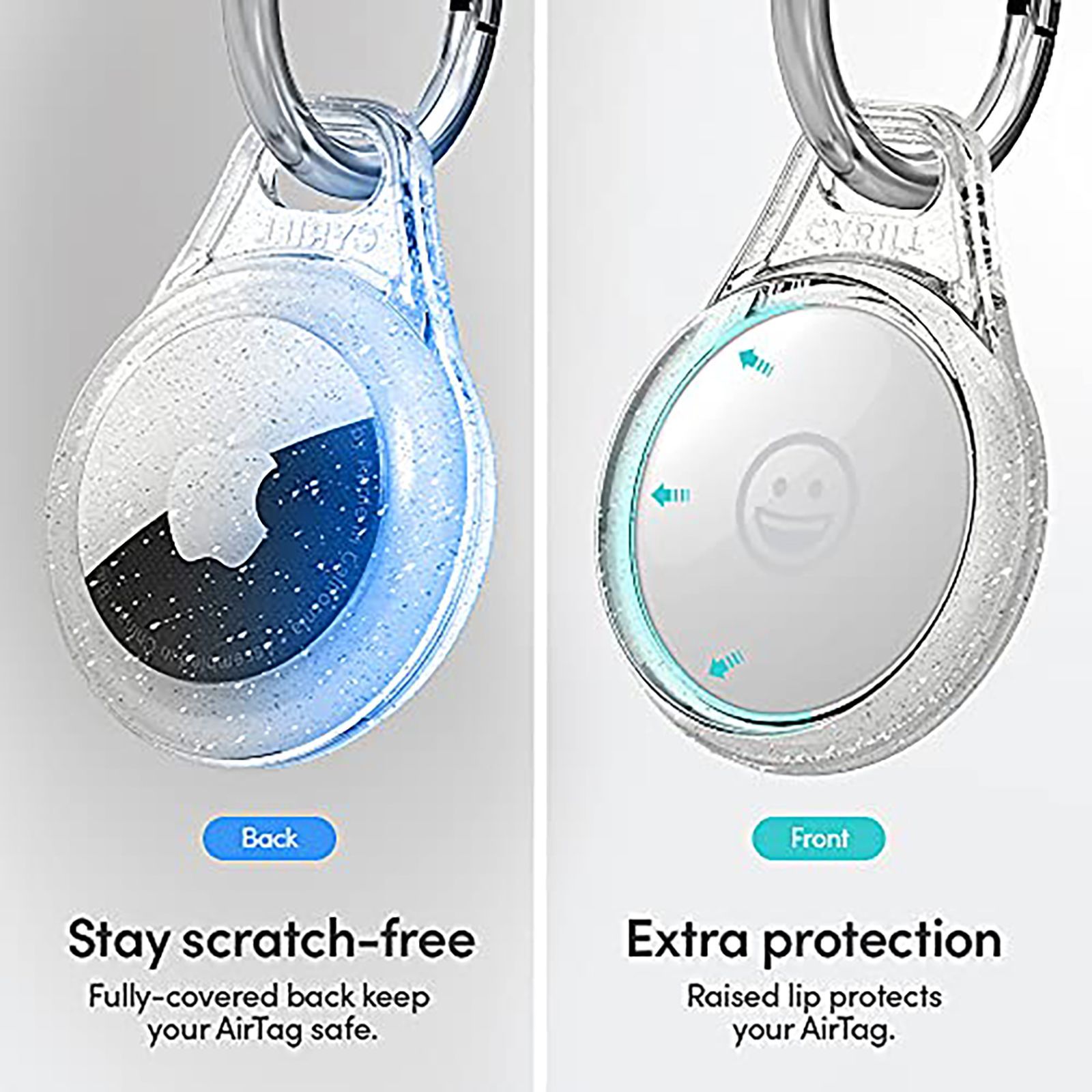 spigen Shine TPU Full Cover Case For Apple AirTag (Scratch Free, AHP03125, Clear Glitter) spigen Shine TPU Full Cover Case For Apple AirTag (Scratch Free, AHP03125, Clear Glitter)_4