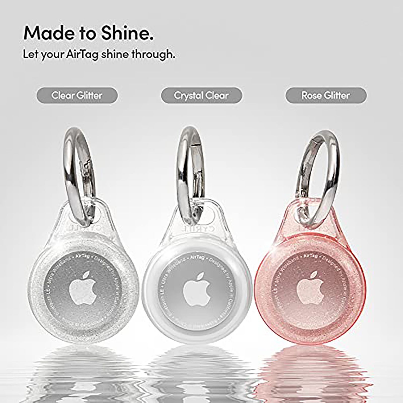 spigen Shine TPU Full Cover Case For Apple AirTag (Scratch Free, AHP03125, Clear Glitter) spigen Shine TPU Full Cover Case For Apple AirTag (Scratch Free, AHP03125, Clear Glitter)_5