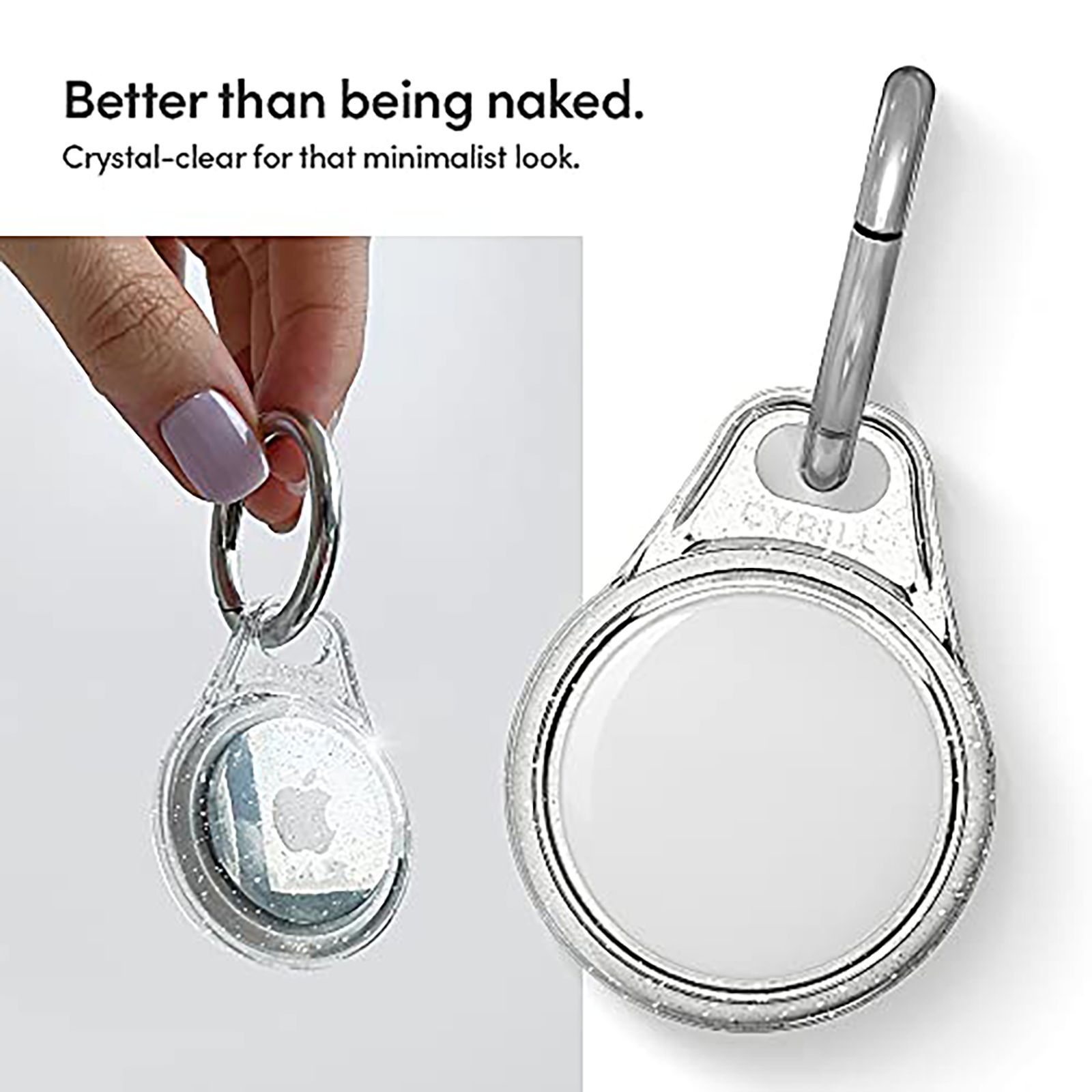 spigen Shine TPU Full Cover Case For Apple AirTag (Scratch Free, AHP03125, Clear Glitter) spigen Shine TPU Full Cover Case For Apple AirTag (Scratch Free, AHP03125, Clear Glitter)_6