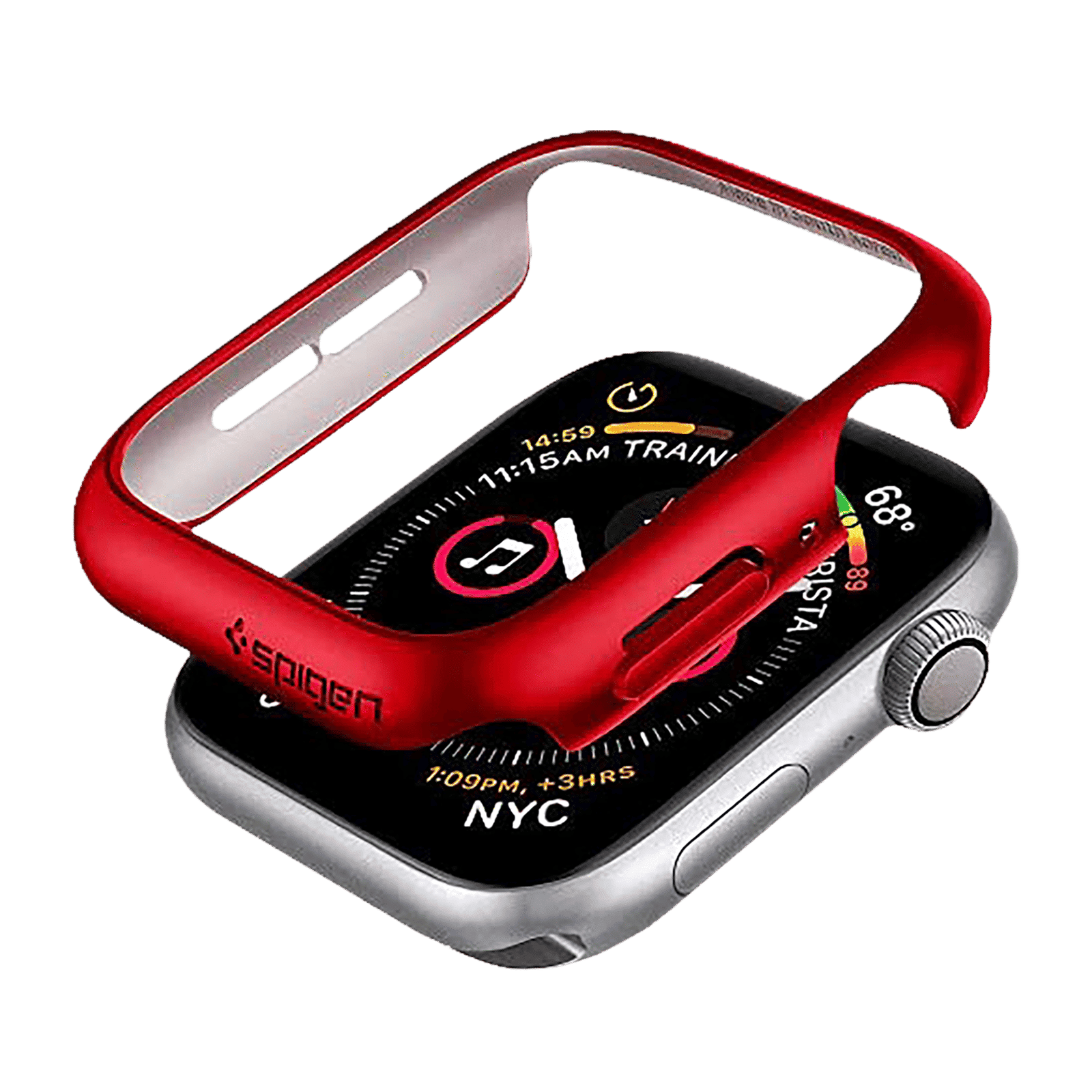 Spigen Thin Fit Polycarbonate Case for Apple Watch Series SE 2, SE, 6, 5 & 4 (40mm) (Razor-Thin Frame, Metallic Red) Spigen Thin Fit Polycarbonate Case for Apple Watch Series SE 2, SE, 6, 5 & 4 (40mm) (Razor-Thin Frame, Metallic Red)_1