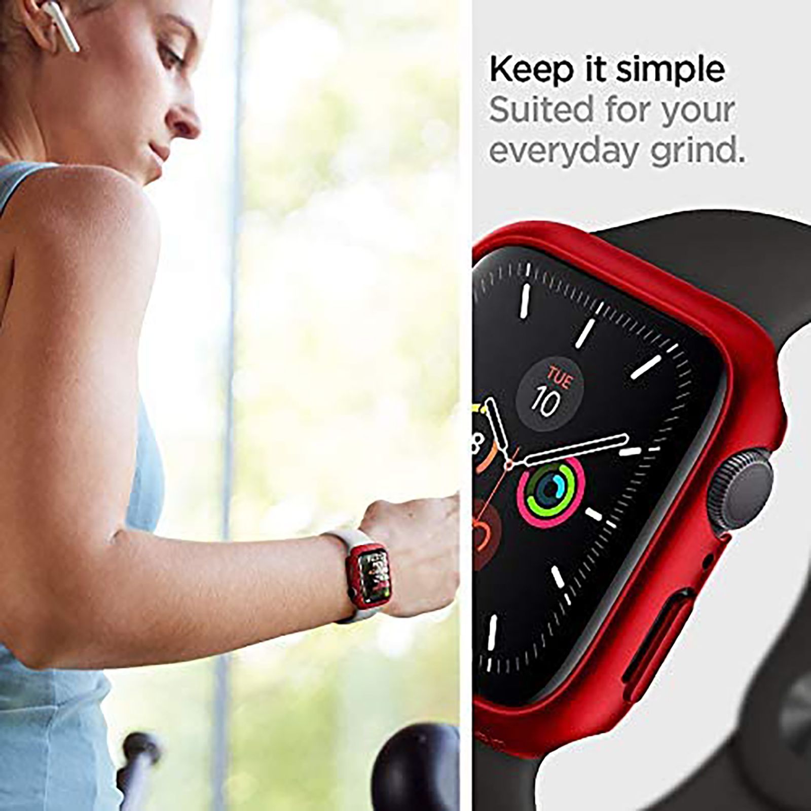 Spigen Thin Fit Polycarbonate Case for Apple Watch Series SE 2, SE, 6, 5 & 4 (40mm) (Razor-Thin Frame, Metallic Red) Spigen Thin Fit Polycarbonate Case for Apple Watch Series SE 2, SE, 6, 5 & 4 (40mm) (Razor-Thin Frame, Metallic Red)_10
