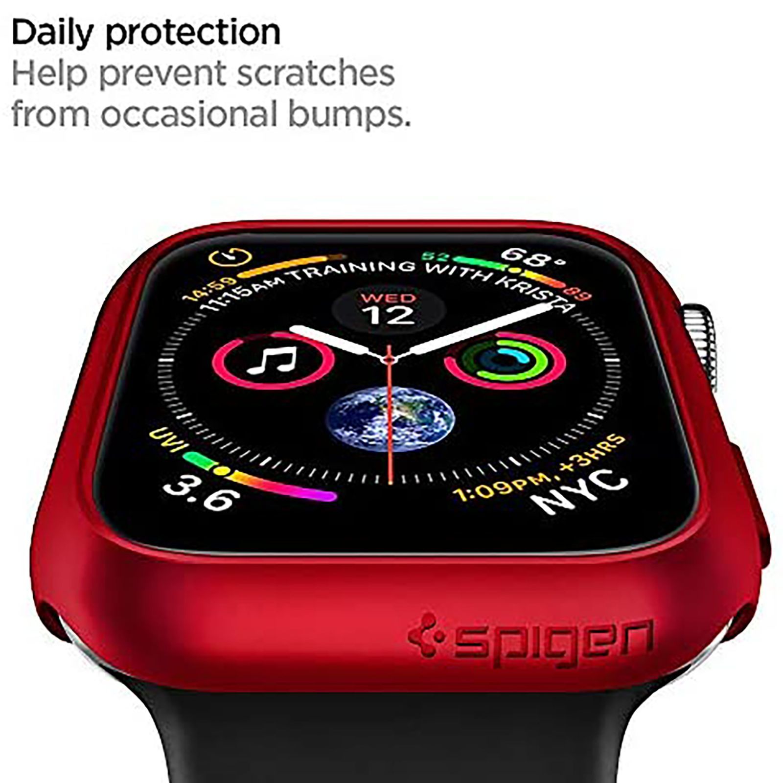 Spigen Thin Fit Polycarbonate Case for Apple Watch Series SE 2, SE, 6, 5 & 4 (40mm) (Razor-Thin Frame, Metallic Red) Spigen Thin Fit Polycarbonate Case for Apple Watch Series SE 2, SE, 6, 5 & 4 (40mm) (Razor-Thin Frame, Metallic Red)_11