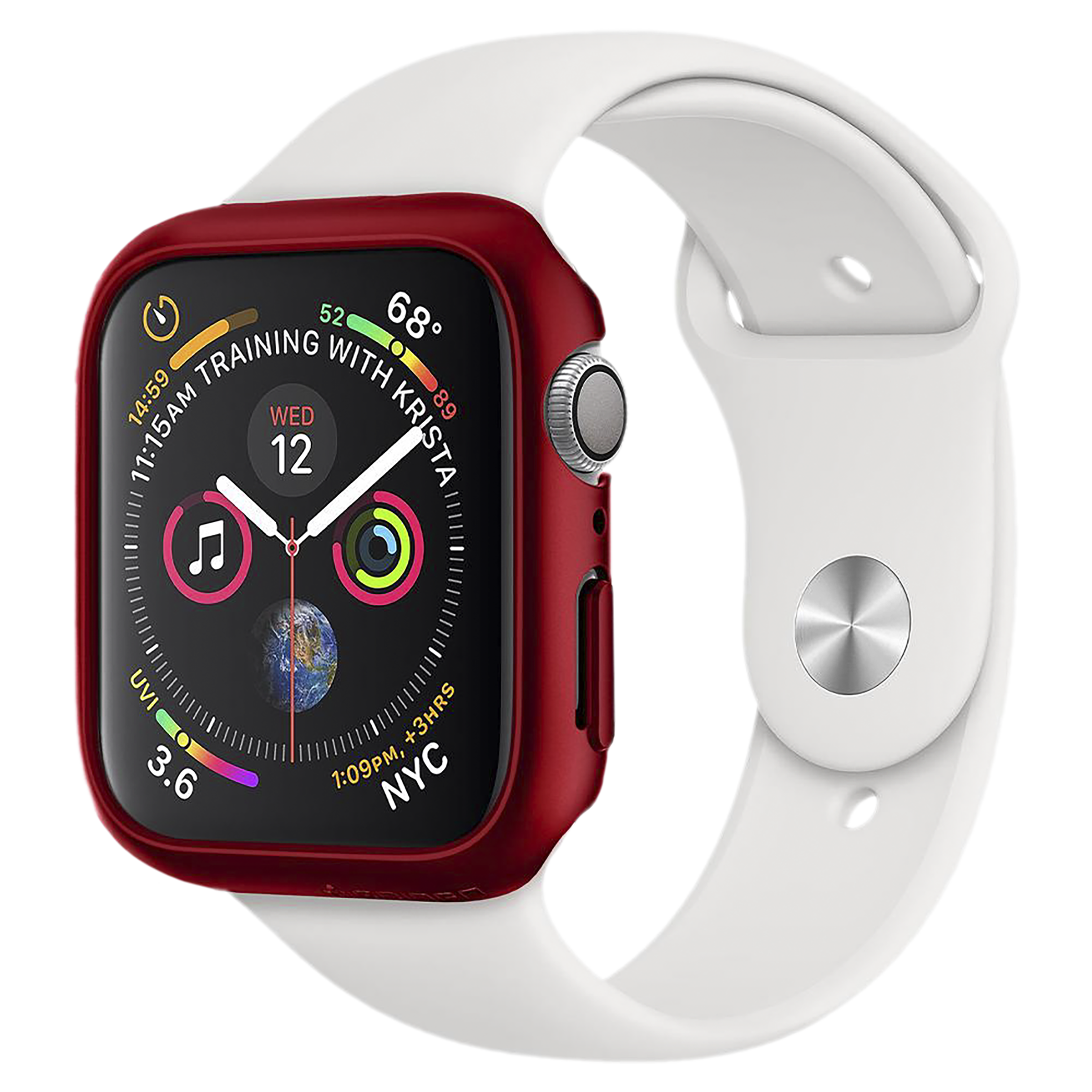 Spigen Thin Fit Polycarbonate Case for Apple Watch Series SE 2, SE, 6, 5 & 4 (40mm) (Razor-Thin Frame, Metallic Red) Spigen Thin Fit Polycarbonate Case for Apple Watch Series SE 2, SE, 6, 5 & 4 (40mm) (Razor-Thin Frame, Metallic Red)_7