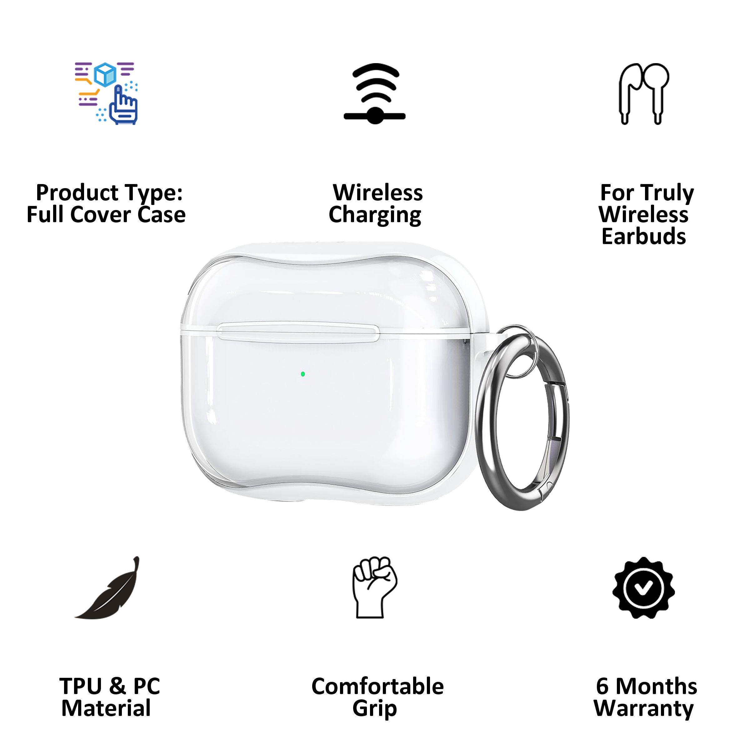 spigen Ultra Hybrid TPU & PC Full Cover Case For AirPods Pro (Fully Compatible With Wireless Charging, ASD01246, Jet White)_5