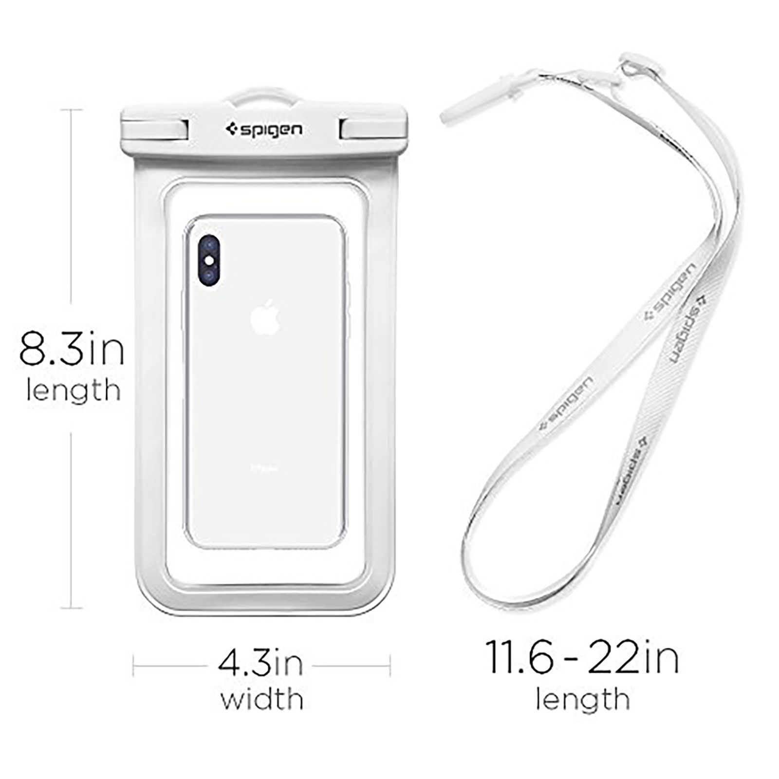 spigen TPU Full Cover Case For Universal Mobiles (IPX8 Certified Waterproof, White)_6