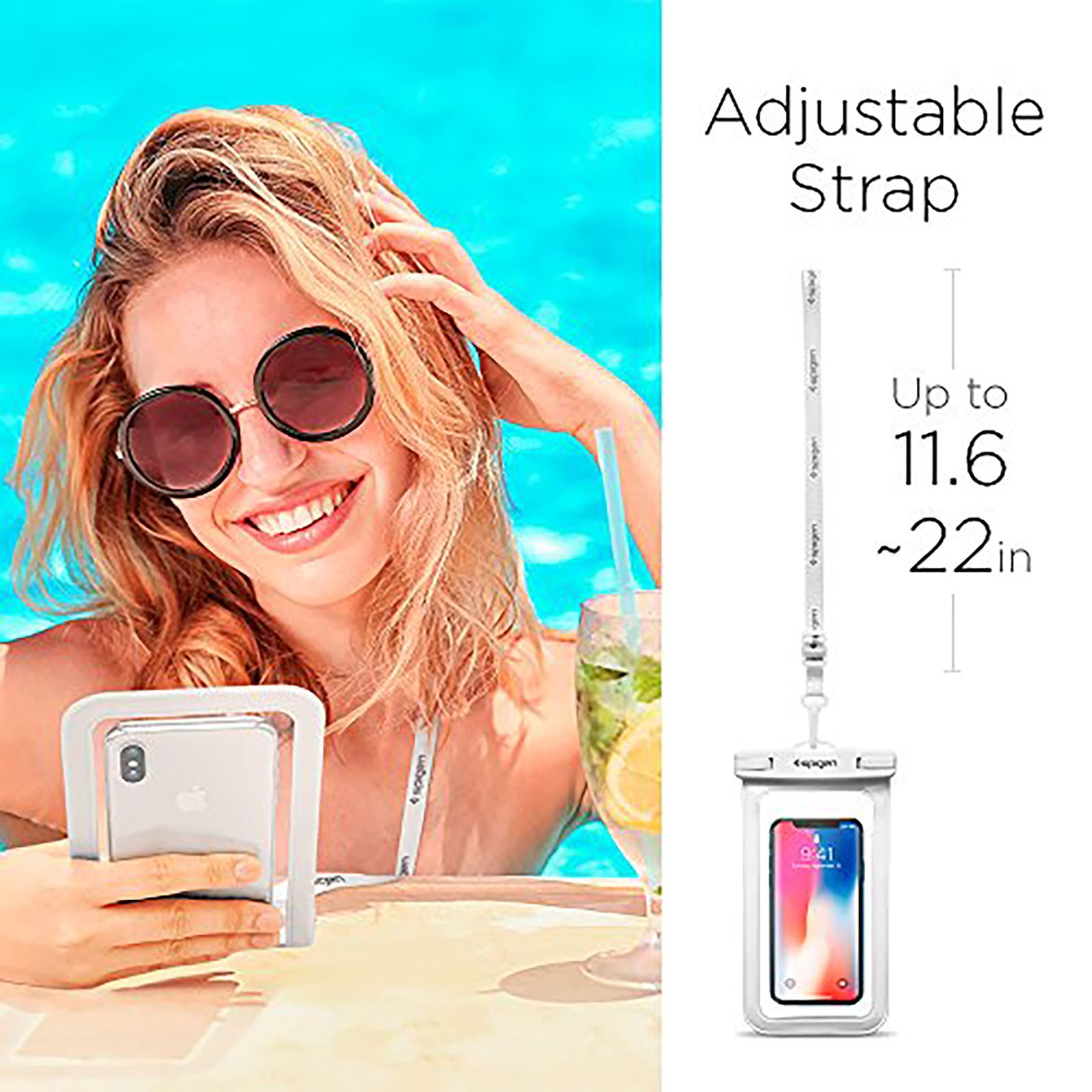 spigen TPU Full Cover Case For Universal Mobiles (IPX8 Certified Waterproof, White)_8