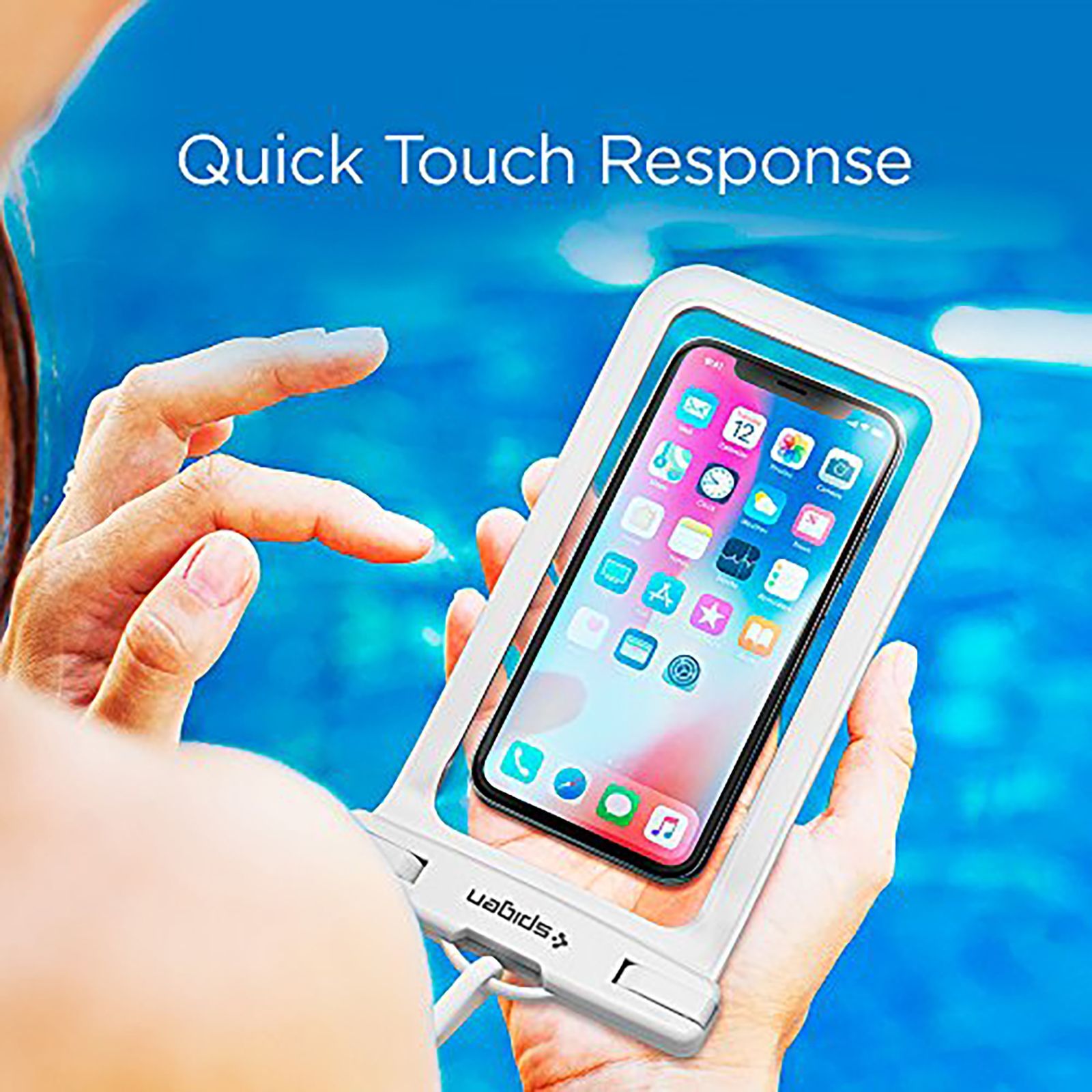 spigen TPU Full Cover Case For Universal Mobiles (IPX8 Certified Waterproof, White)_10