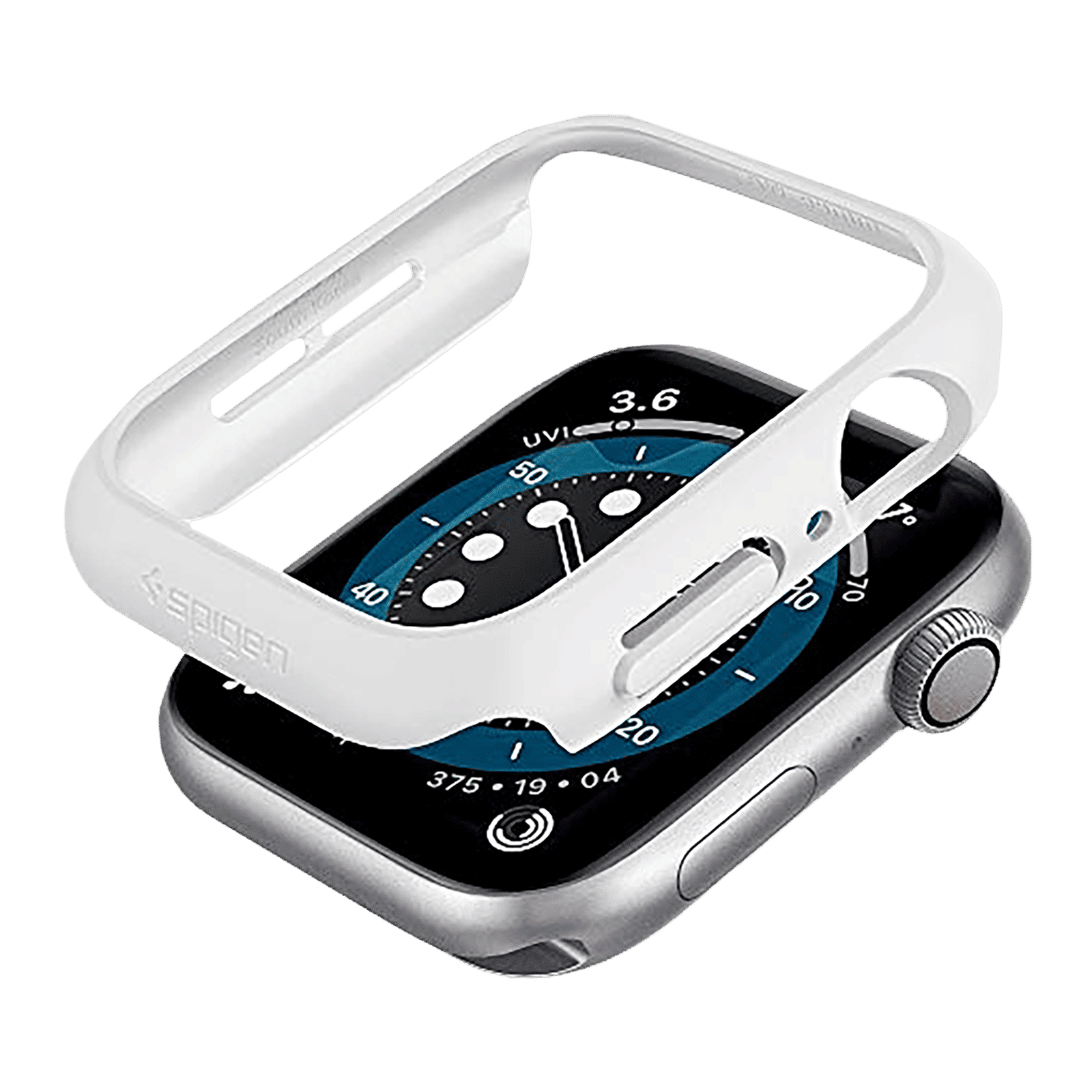 Spigen Thin Fit Polycarbonate Case for Apple Watch Series SE 2, SE, 6, 5 & 4 (44mm) (Razor-Thin Frame, White) Spigen Thin Fit Polycarbonate Case for Apple Watch Series SE 2, SE, 6, 5 & 4 (44mm) (Razor-Thin Frame, White)_1