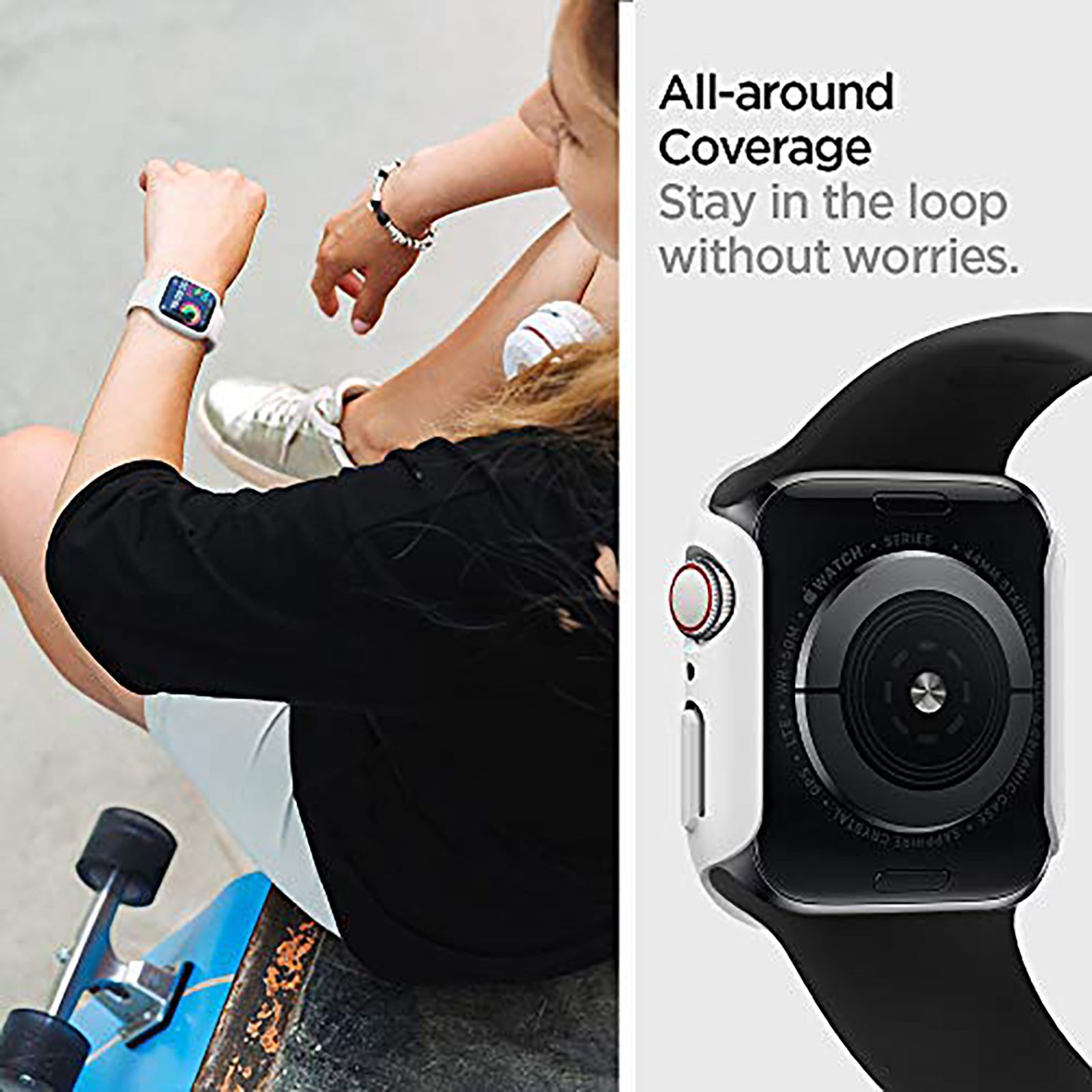 Spigen Thin Fit Polycarbonate Case for Apple Watch Series SE 2, SE, 6, 5 & 4 (44mm) (Razor-Thin Frame, White) Spigen Thin Fit Polycarbonate Case for Apple Watch Series SE 2, SE, 6, 5 & 4 (44mm) (Razor-Thin Frame, White)_12