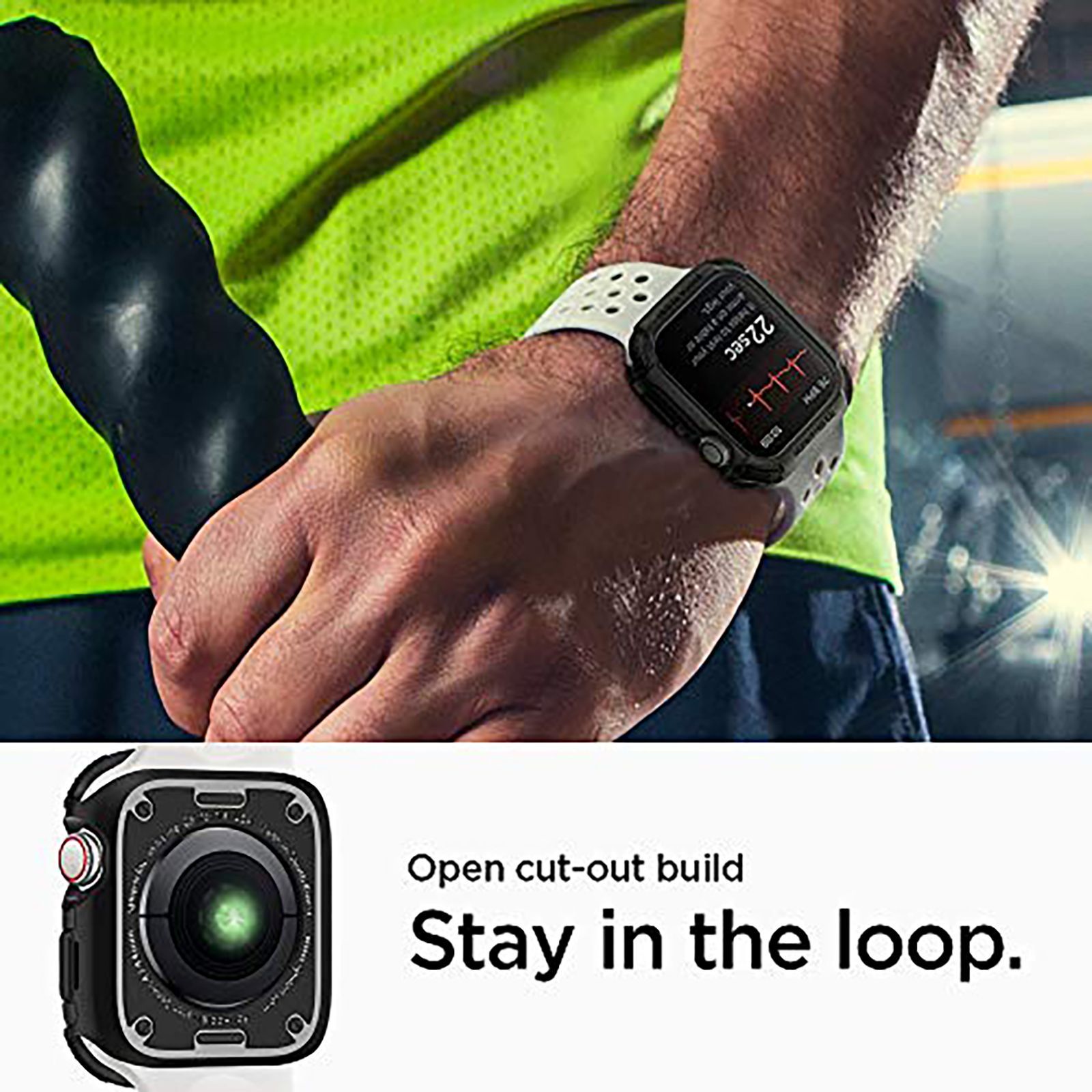 Spigen Tough Armor TPU & Polycarbonate Case for Apple Watch Series SE 2, SE, 6, 5 & 4 (44mm) (Shock-Absorbent Layer, Black)_8