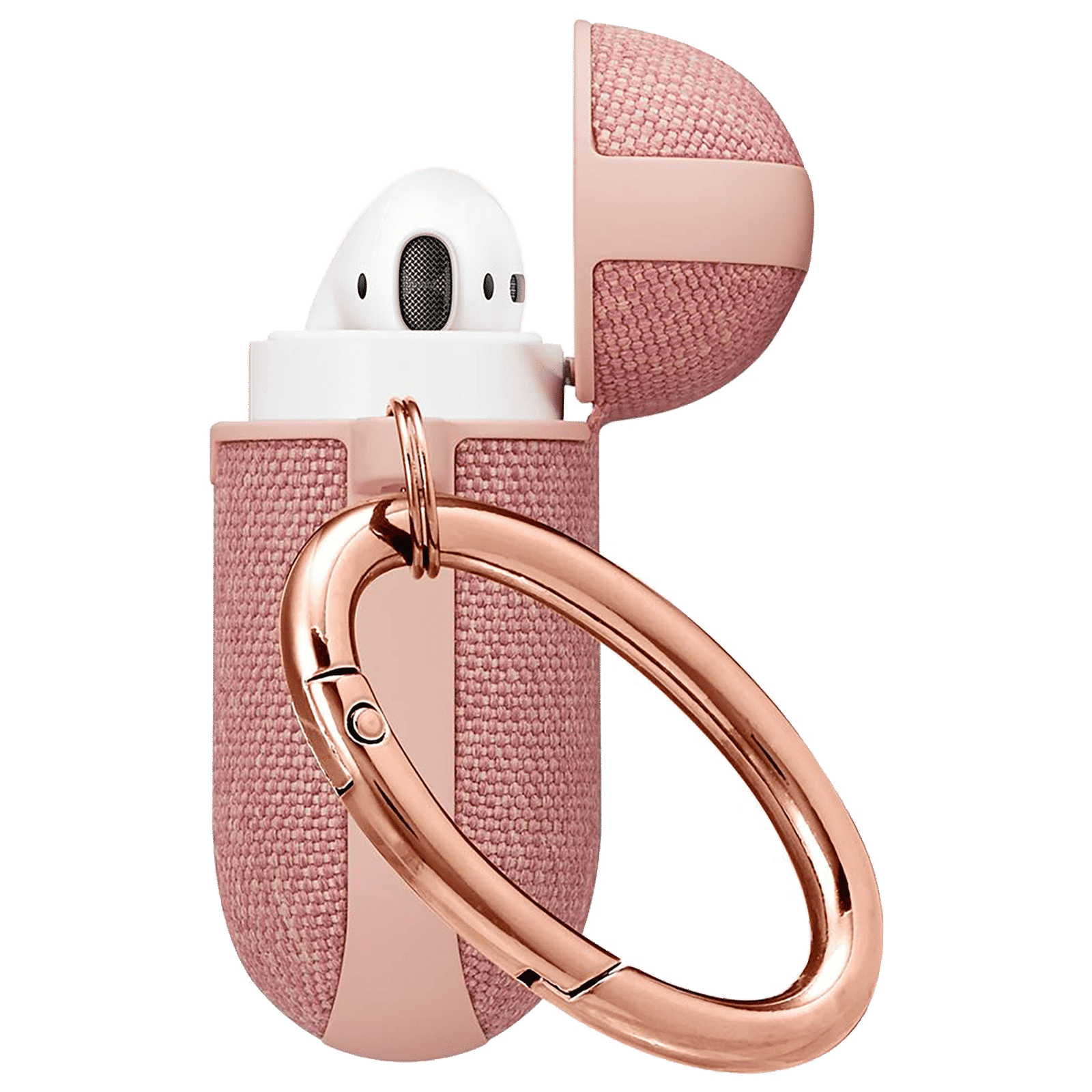 spigen Urban Fit PC & Fabric Full Cover Case For AirPods 1/AirPods 2 (Scratch-Free, 074CS27598, Rose Gold)_3