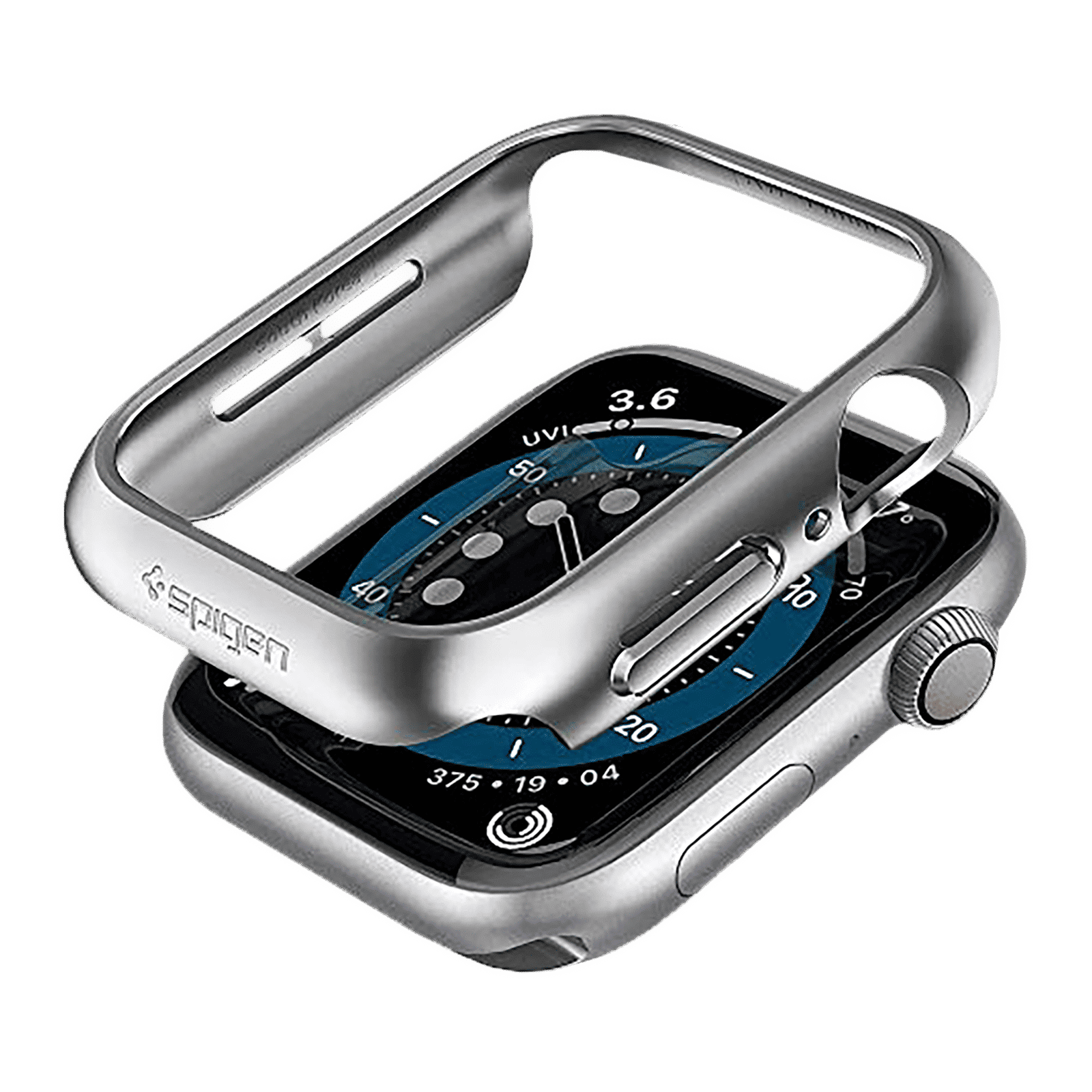 Spigen Thin Fit Polycarbonate Case for Apple Watch Series SE 2, SE, 6, 5 & 4 (44mm) (Razor-Thin Frame, Graphite)_1