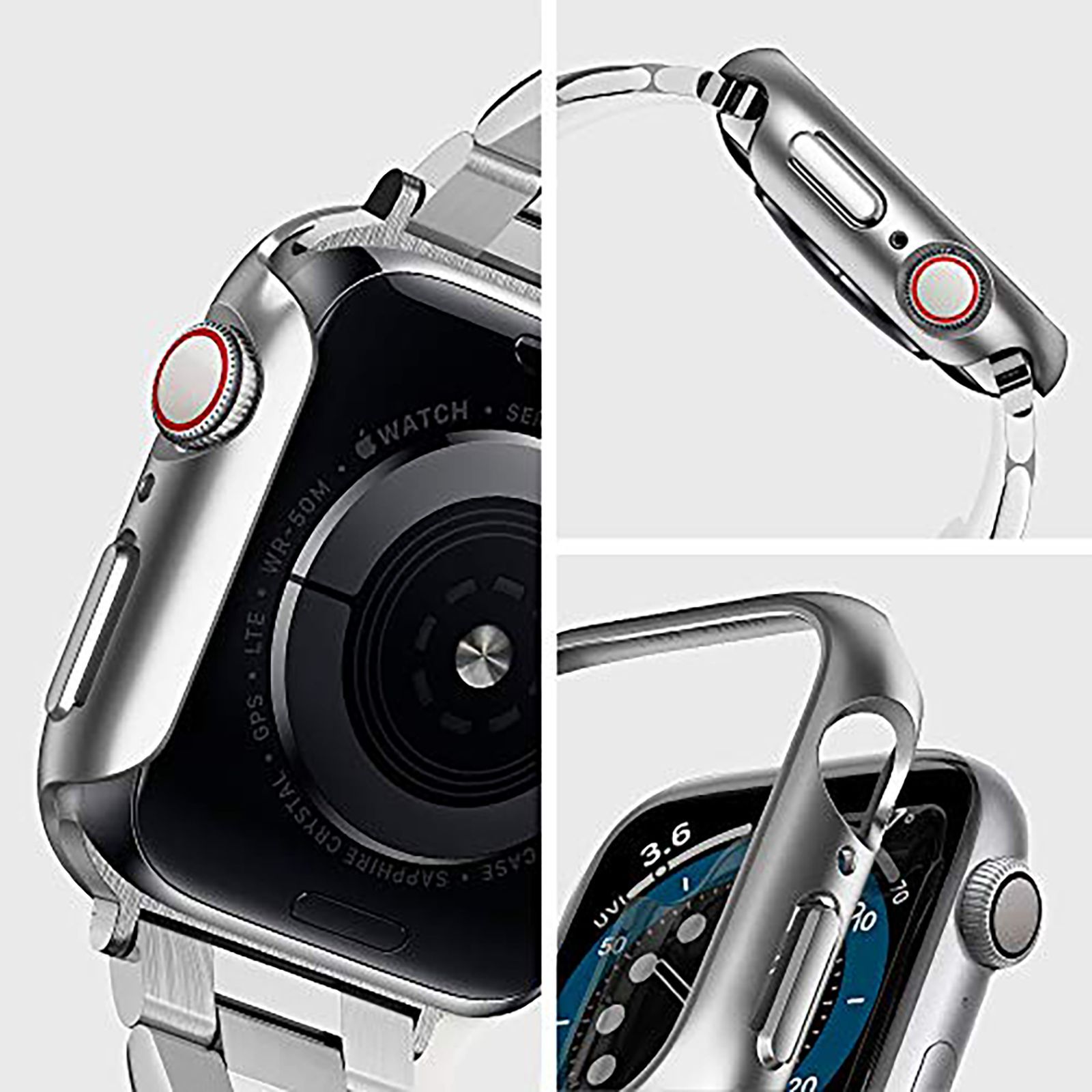 Spigen Thin Fit Polycarbonate Case for Apple Watch Series SE 2, SE, 6, 5 & 4 (44mm) (Razor-Thin Frame, Graphite)_13