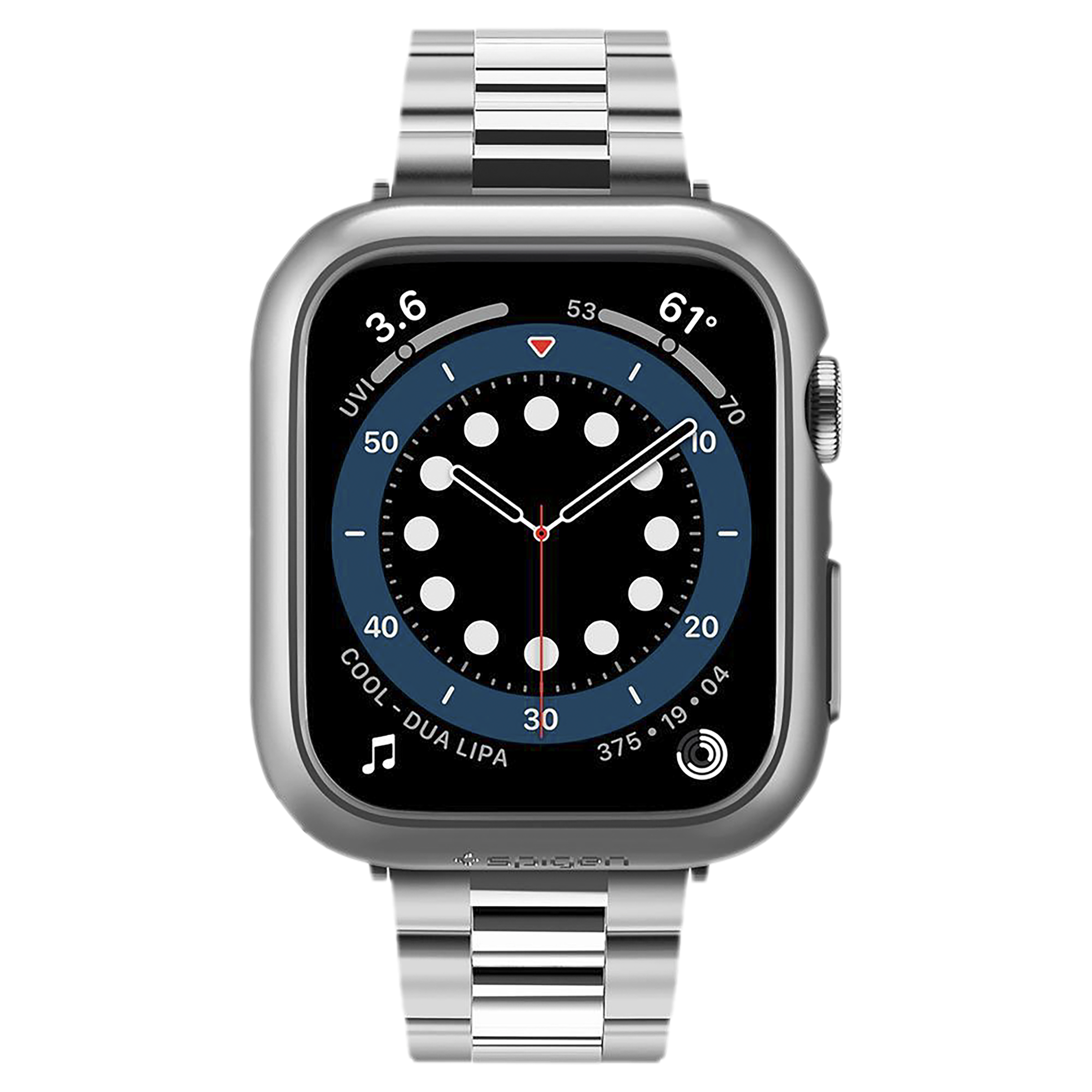 Spigen Thin Fit Polycarbonate Case for Apple Watch Series SE 2, SE, 6, 5 & 4 (44mm) (Razor-Thin Frame, Graphite)_3