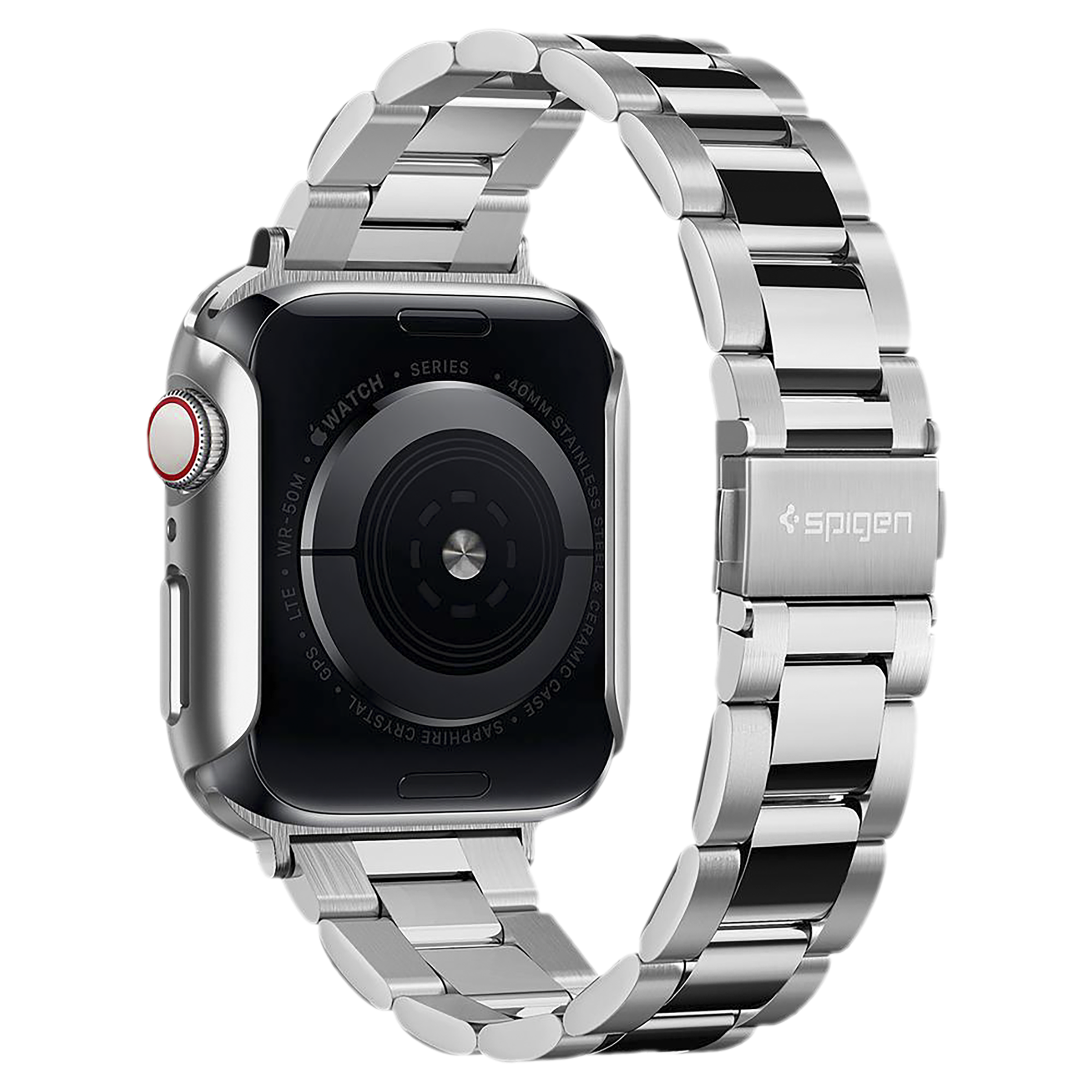 Spigen Thin Fit Polycarbonate Case for Apple Watch Series SE 2, SE, 6, 5 & 4 (44mm) (Razor-Thin Frame, Graphite)_4