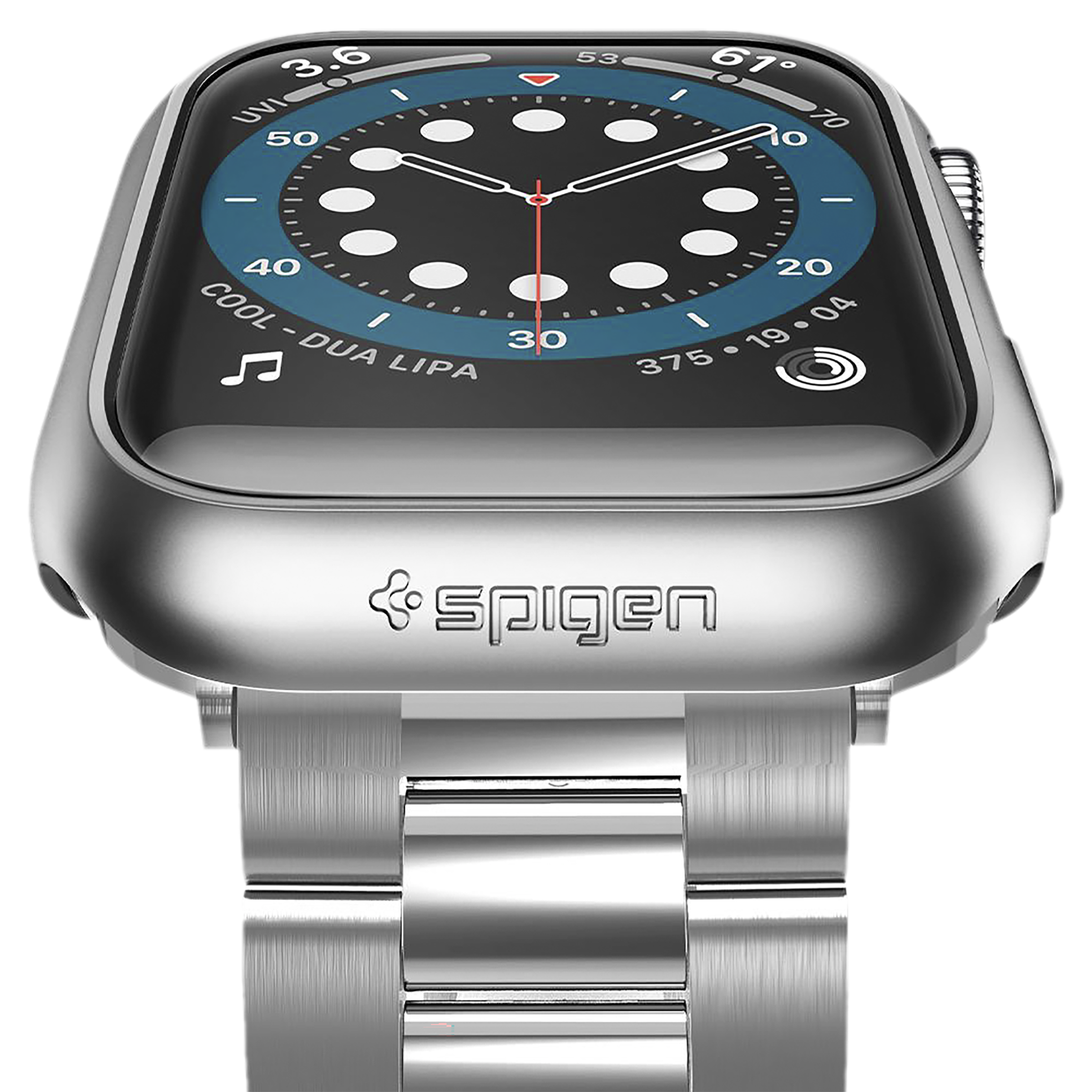 Spigen Thin Fit Polycarbonate Case for Apple Watch Series SE 2, SE, 6, 5 & 4 (44mm) (Razor-Thin Frame, Graphite)_5