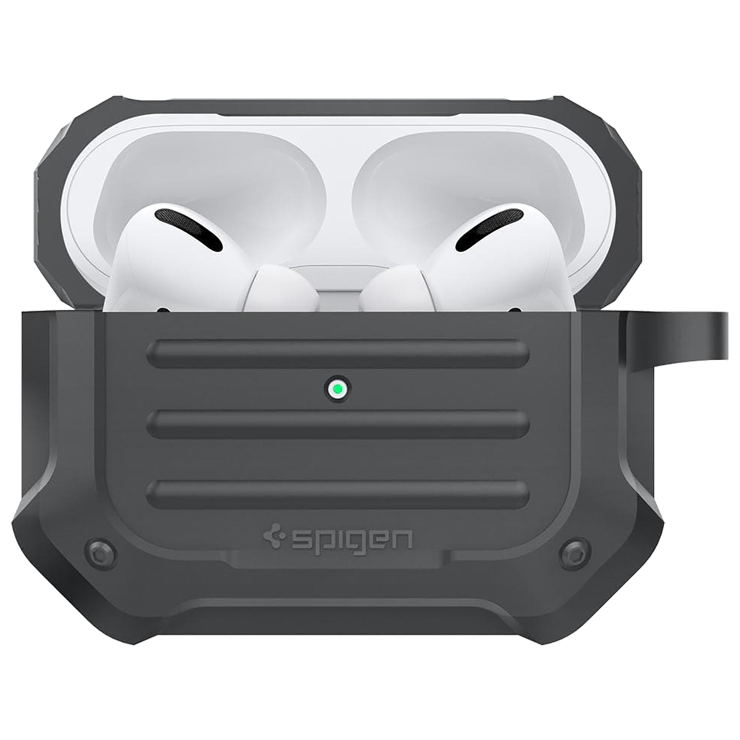 spigen Tough Armor Full Cover Case For AirPods Pro (Key Ring For Easy Portability, ASD00538, Charcoal)_7