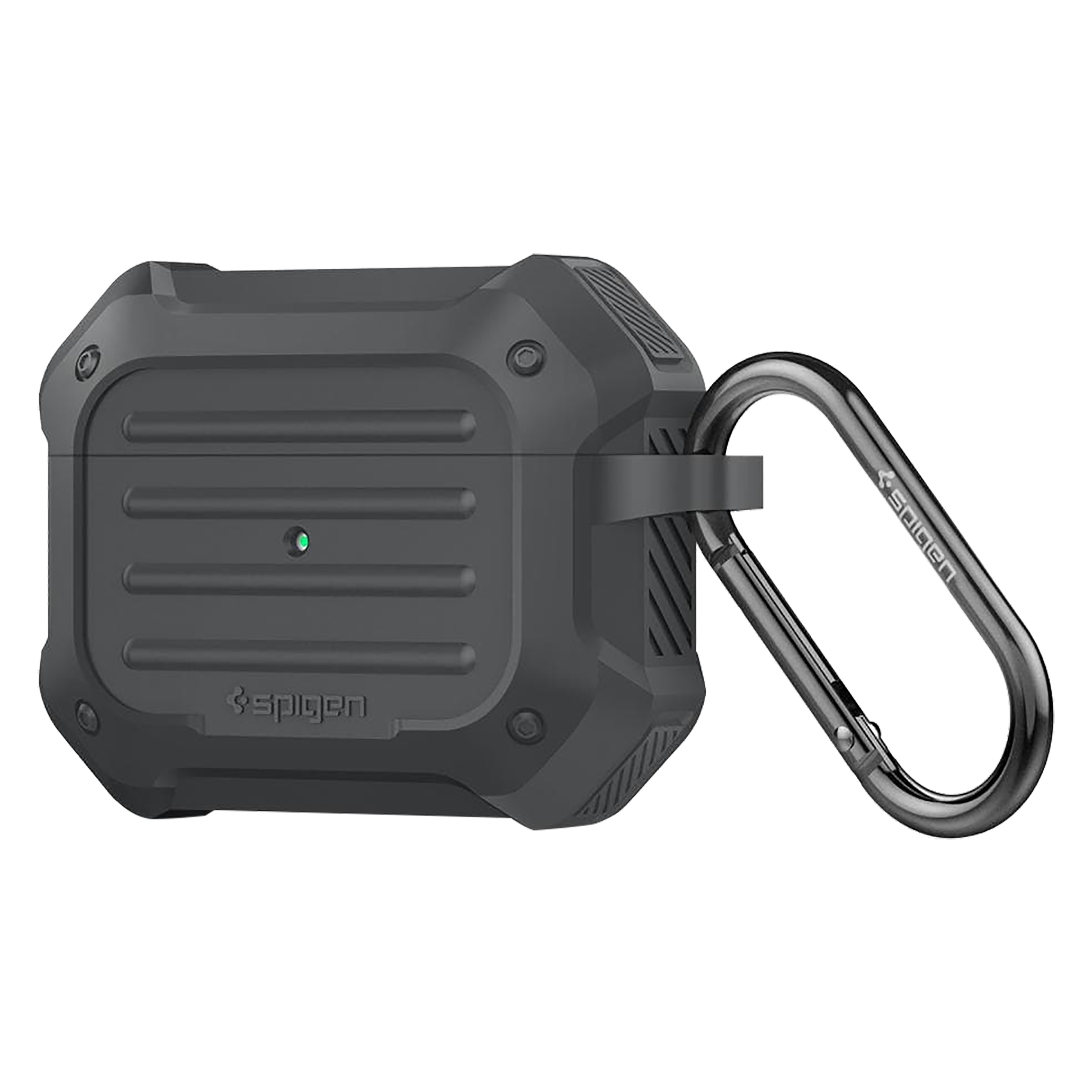 spigen Tough Armor Full Cover Case For AirPods Pro (Key Ring For Easy Portability, ASD00538, Charcoal)_1