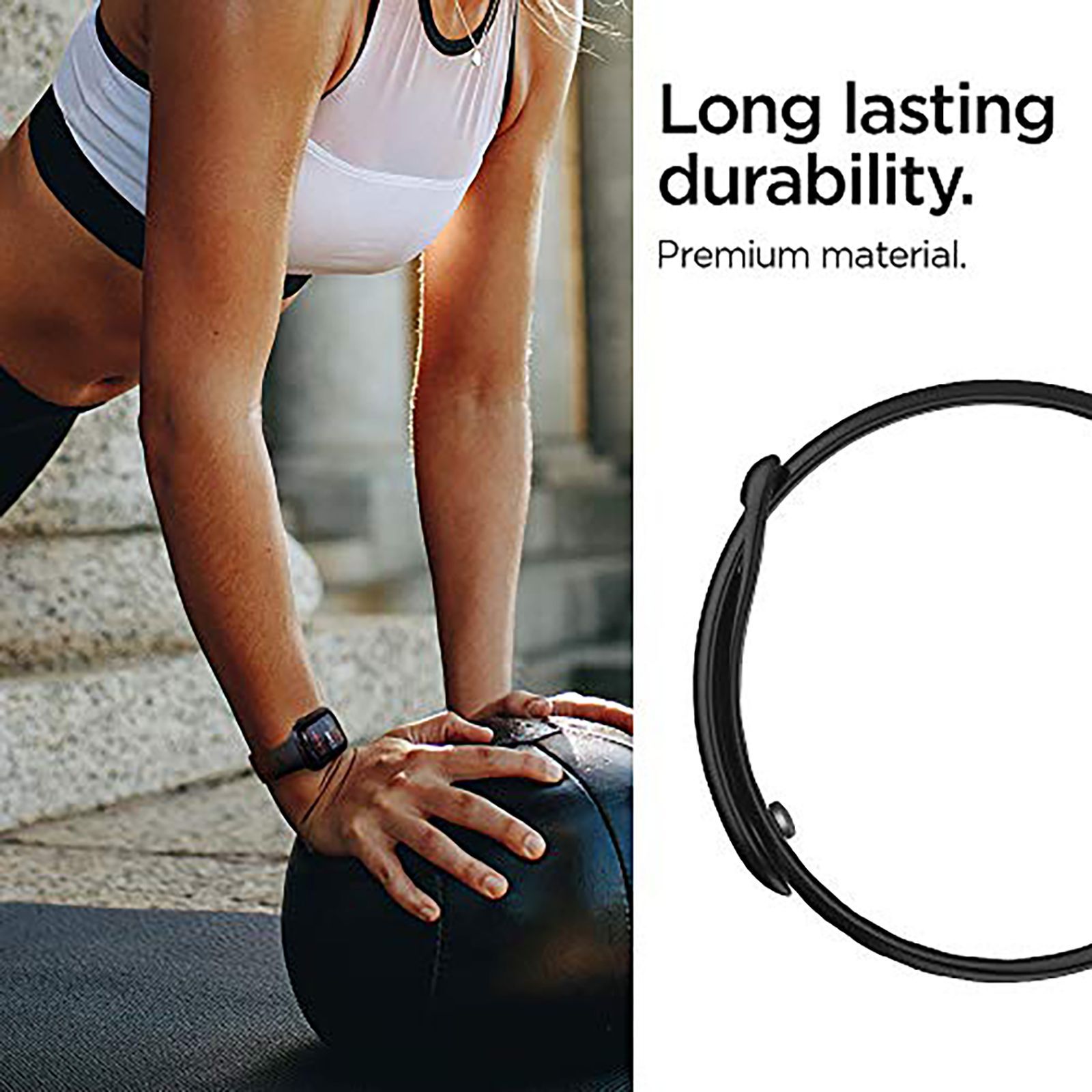 Spigen Silicone Band for Apple Watch Series SE, 7, 6, 5, 4, 3, 2 & 1 (41mm / 40mm / 38mm) (Adjustable Length, Black)_10