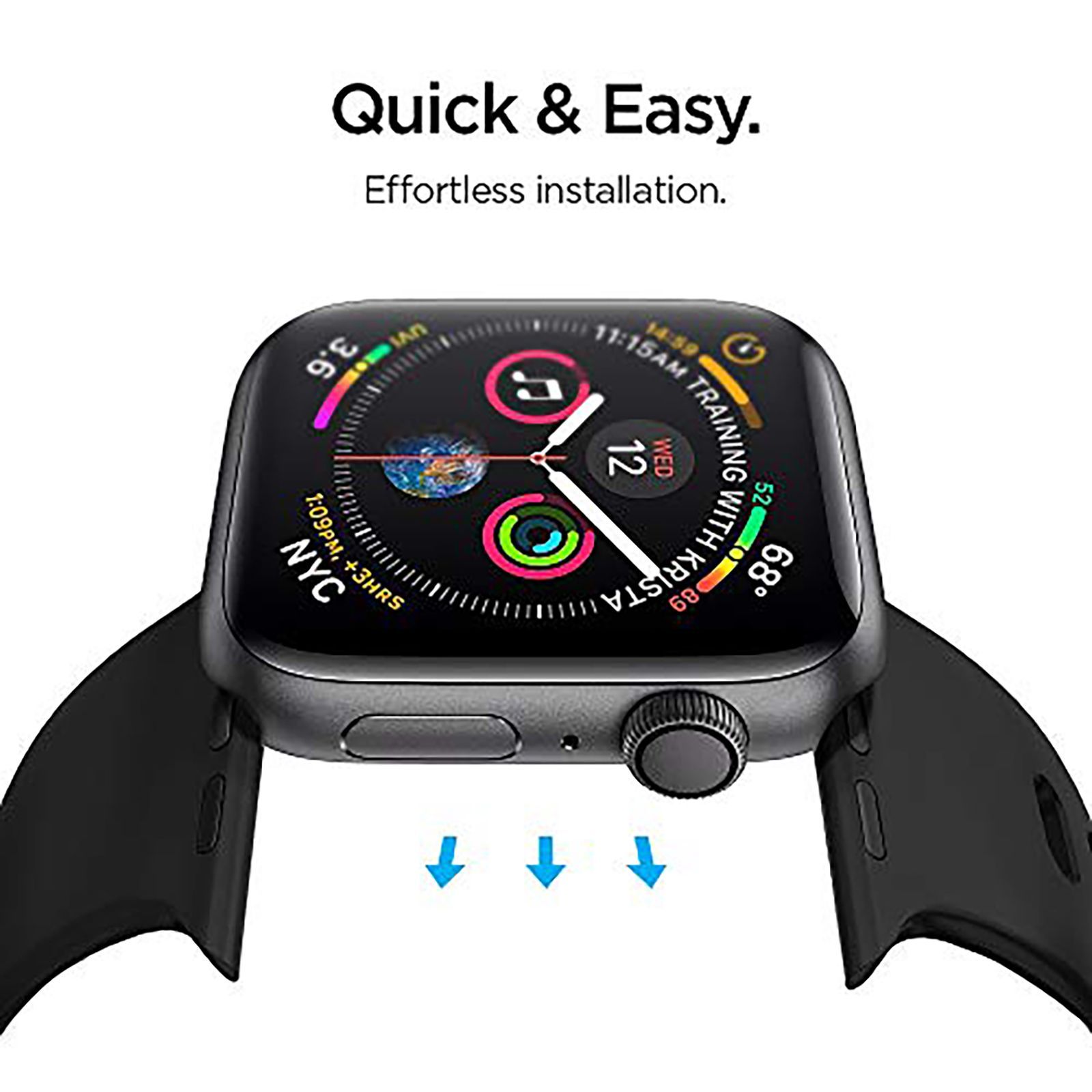 Spigen Silicone Band for Apple Watch Series SE, 7, 6, 5, 4, 3, 2 & 1 (41mm / 40mm / 38mm) (Adjustable Length, Black)_13