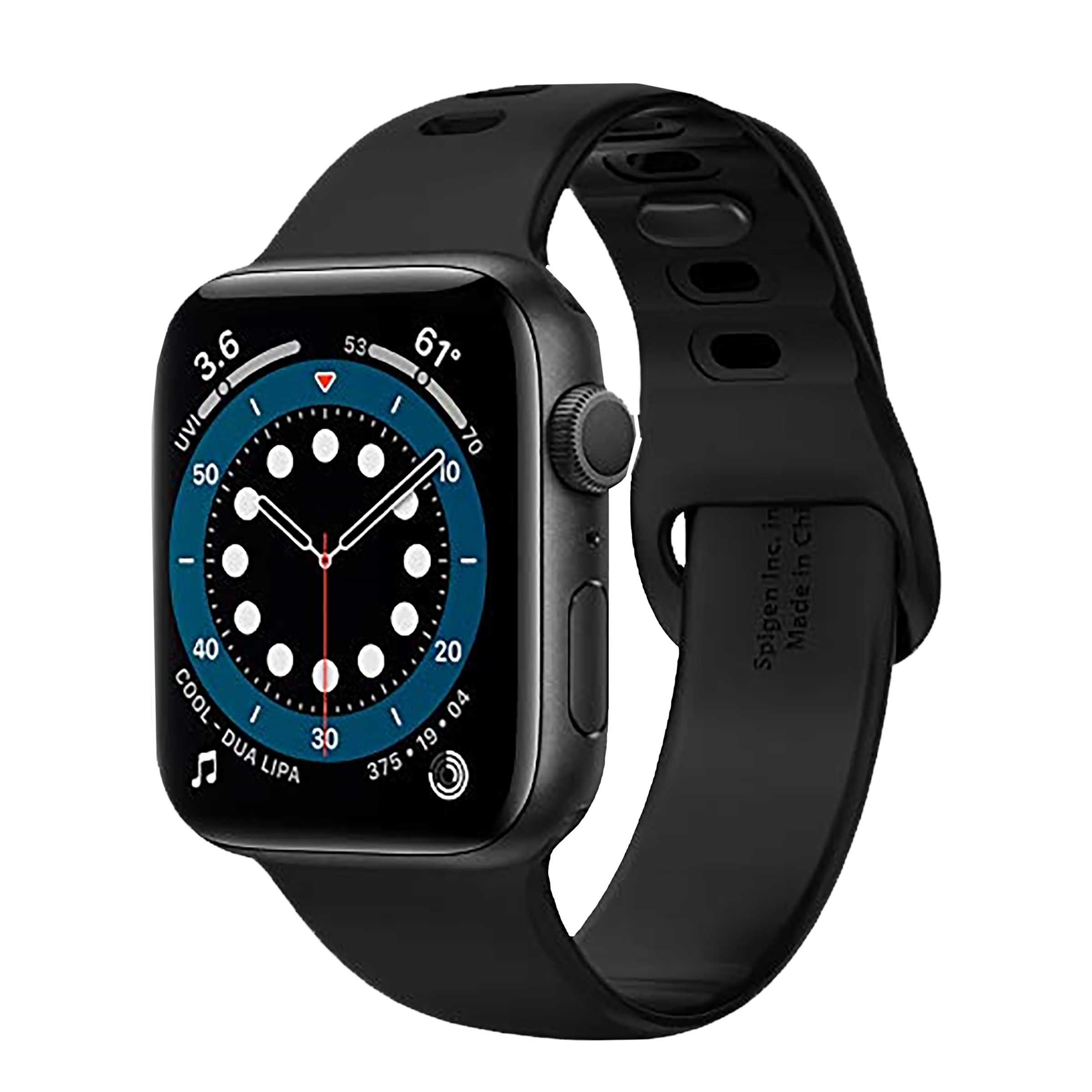 Spigen Silicone Band for Apple Watch Series SE, 7, 6, 5, 4, 3, 2 & 1 (41mm / 40mm / 38mm) (Adjustable Length, Black)_3