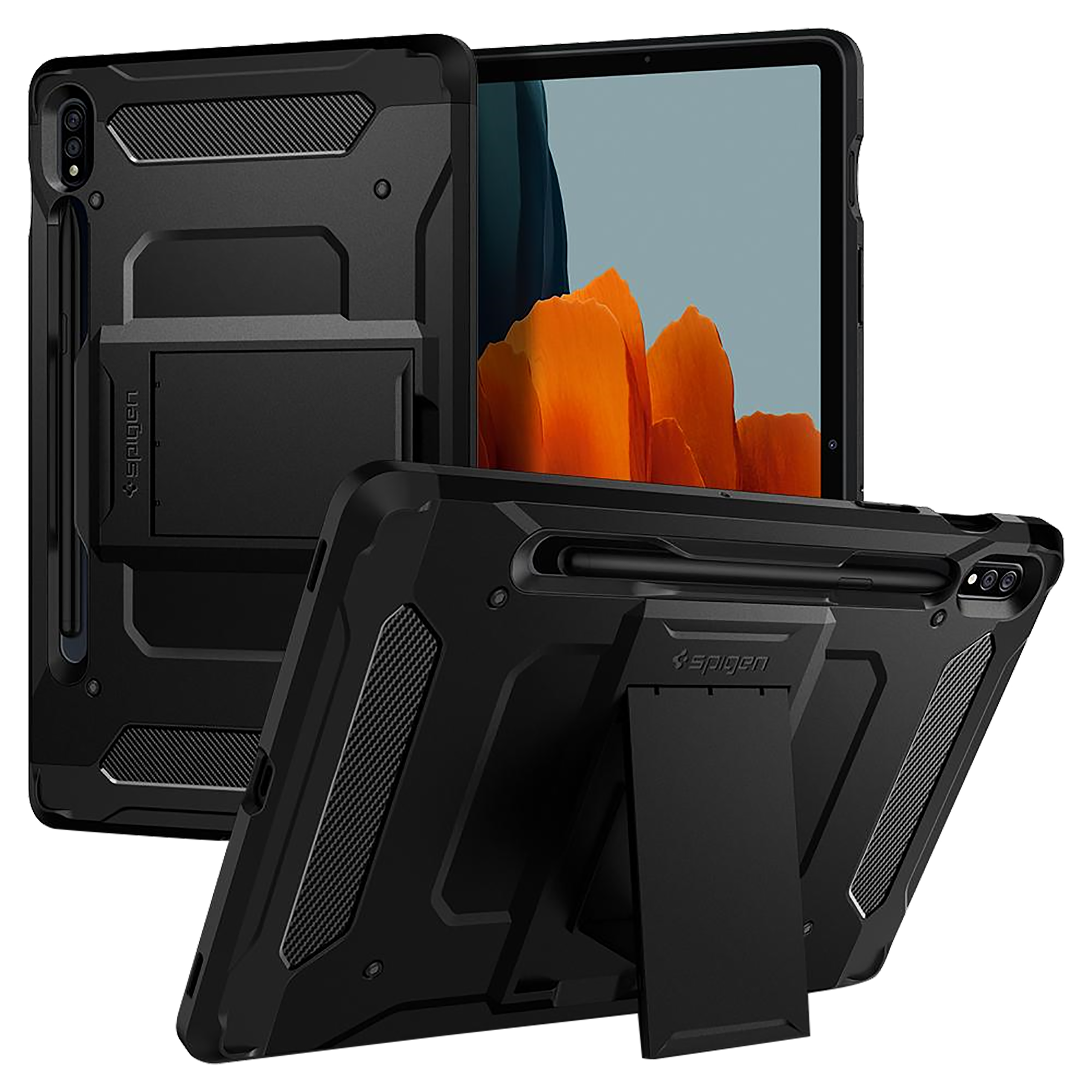 spigen Tough Armor Pro Polycarbonate Back Cover for SAMSUNG Galaxy Tab S8, Tab S7 (Raised bezels, Gunmetal)_13