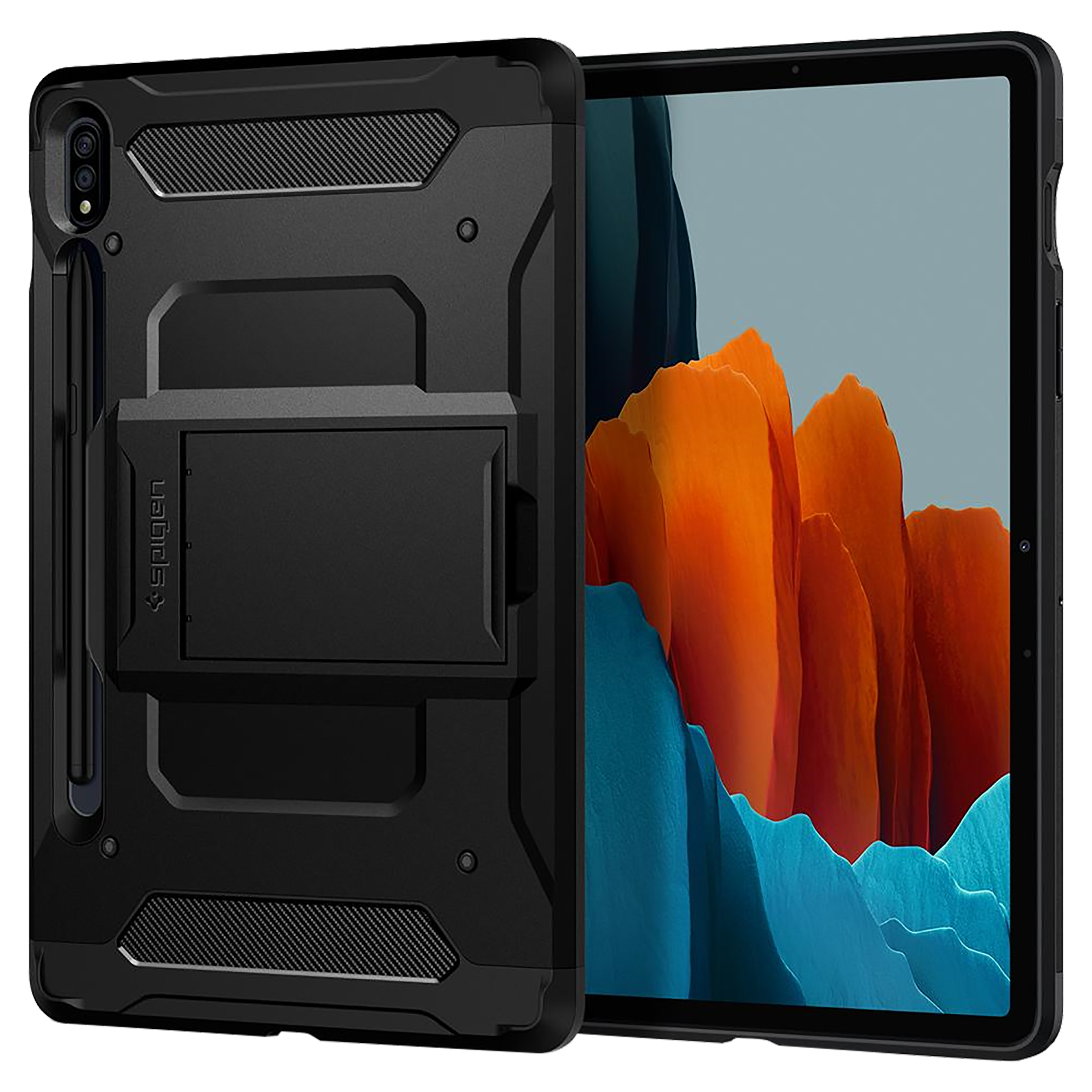spigen Tough Armor Pro Polycarbonate Back Cover for SAMSUNG Galaxy Tab S8, Tab S7 (Raised bezels, Gunmetal)_1