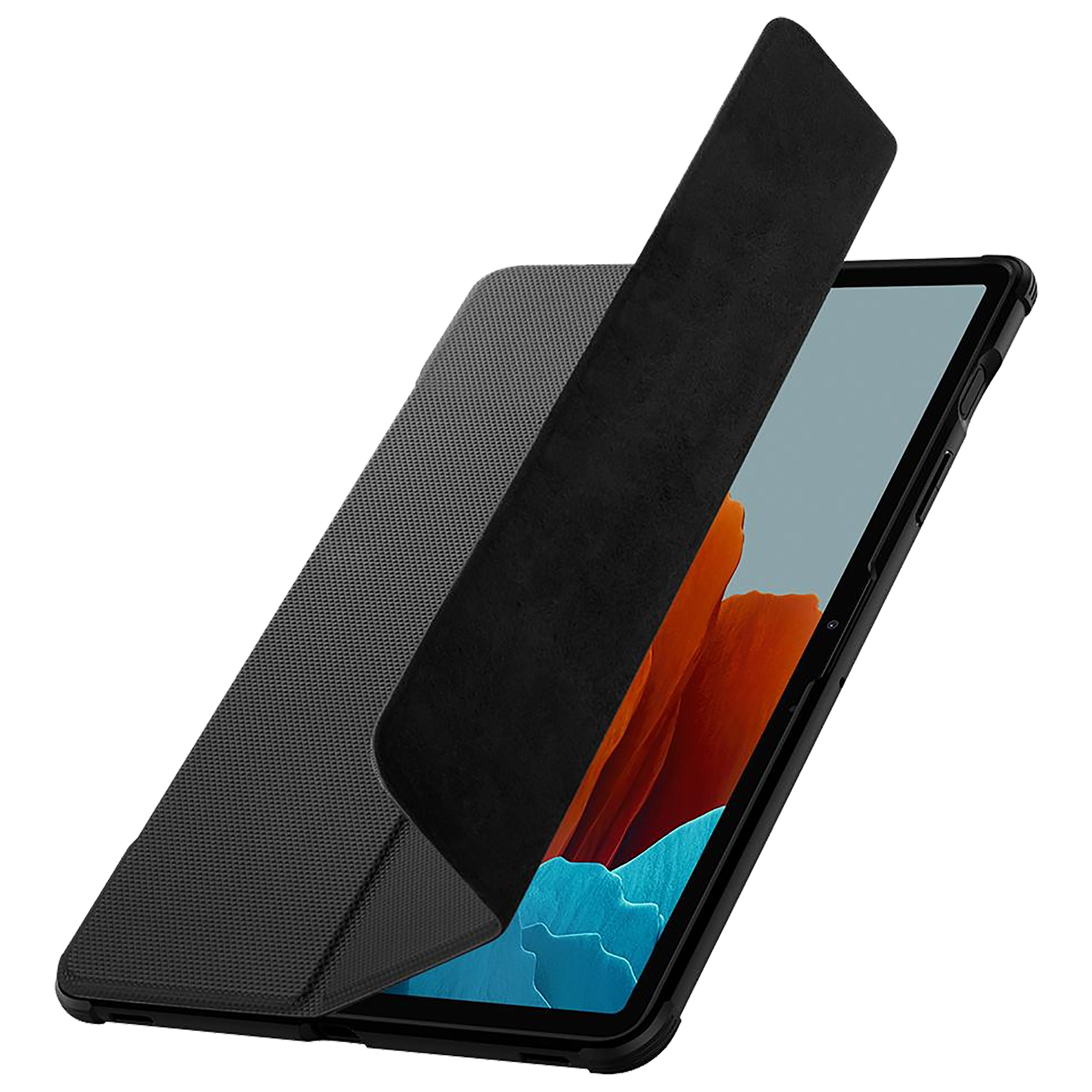 spigen Rugged Armor Pro TPU Flip Cover for SAMSUNG Galaxy Tab S8, Tab S7 5G, Tab S7 (Support S Pen Holder, Black)_11