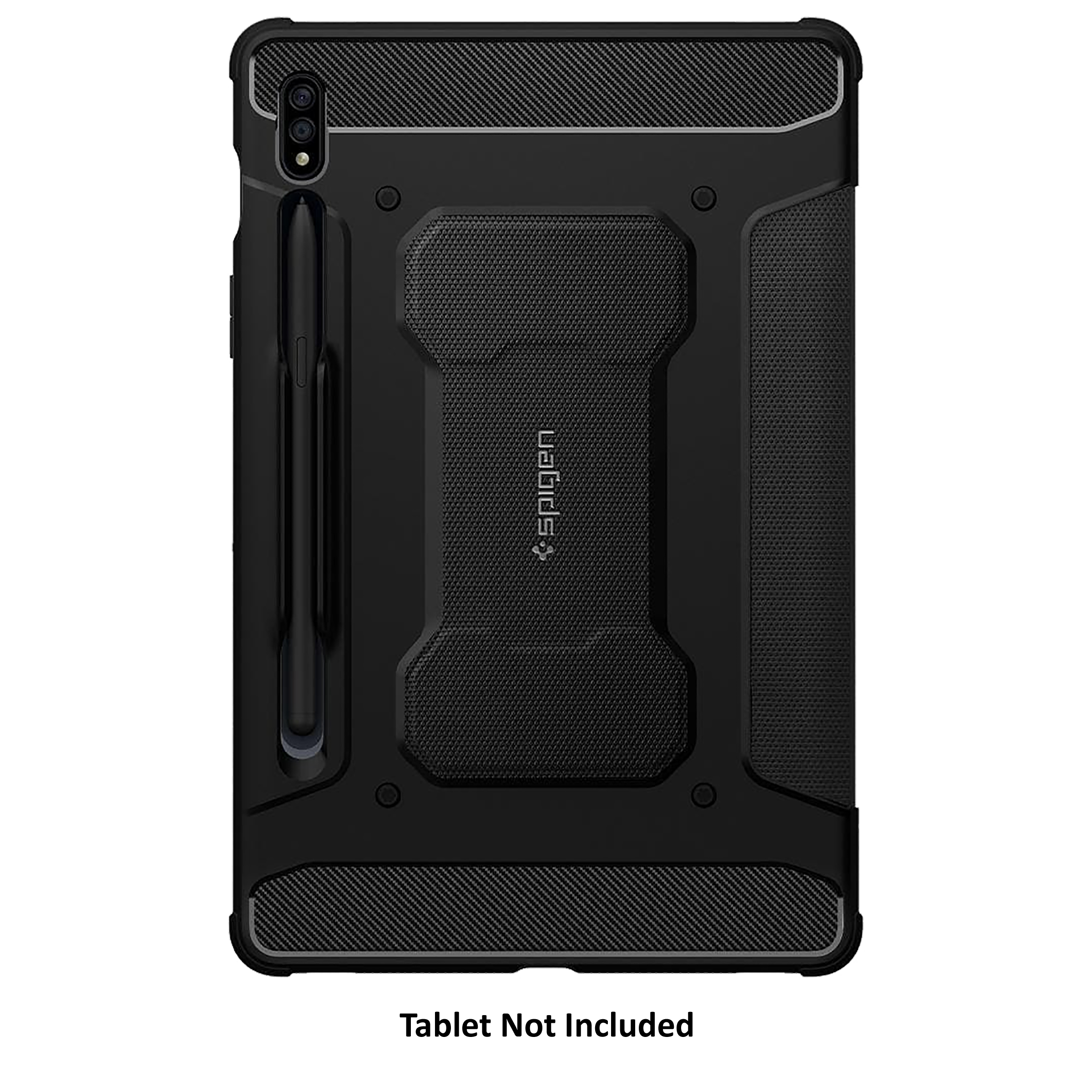 spigen Rugged Armor Pro TPU Flip Cover for SAMSUNG Galaxy Tab S8, Tab S7 5G, Tab S7 (Support S Pen Holder, Black)_3