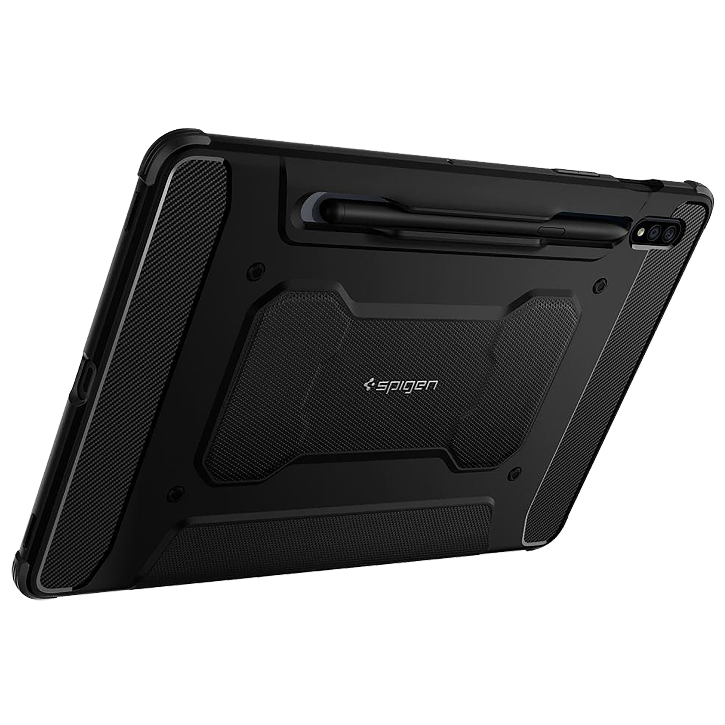 spigen Rugged Armor Pro TPU Flip Cover for SAMSUNG Galaxy Tab S8, Tab S7 5G, Tab S7 (Support S Pen Holder, Black)_9