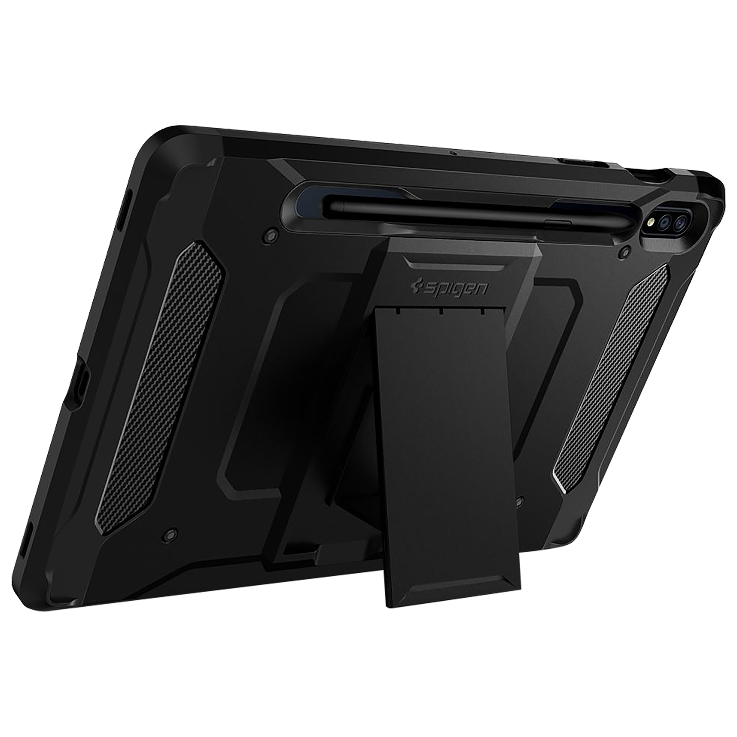 spigen Tough Armor Pro TPU & Polycarbonate Back Cover for SAMSUNG Galaxy Tab S8, Tab S7 (Built-In Pen Storage, Black)_11