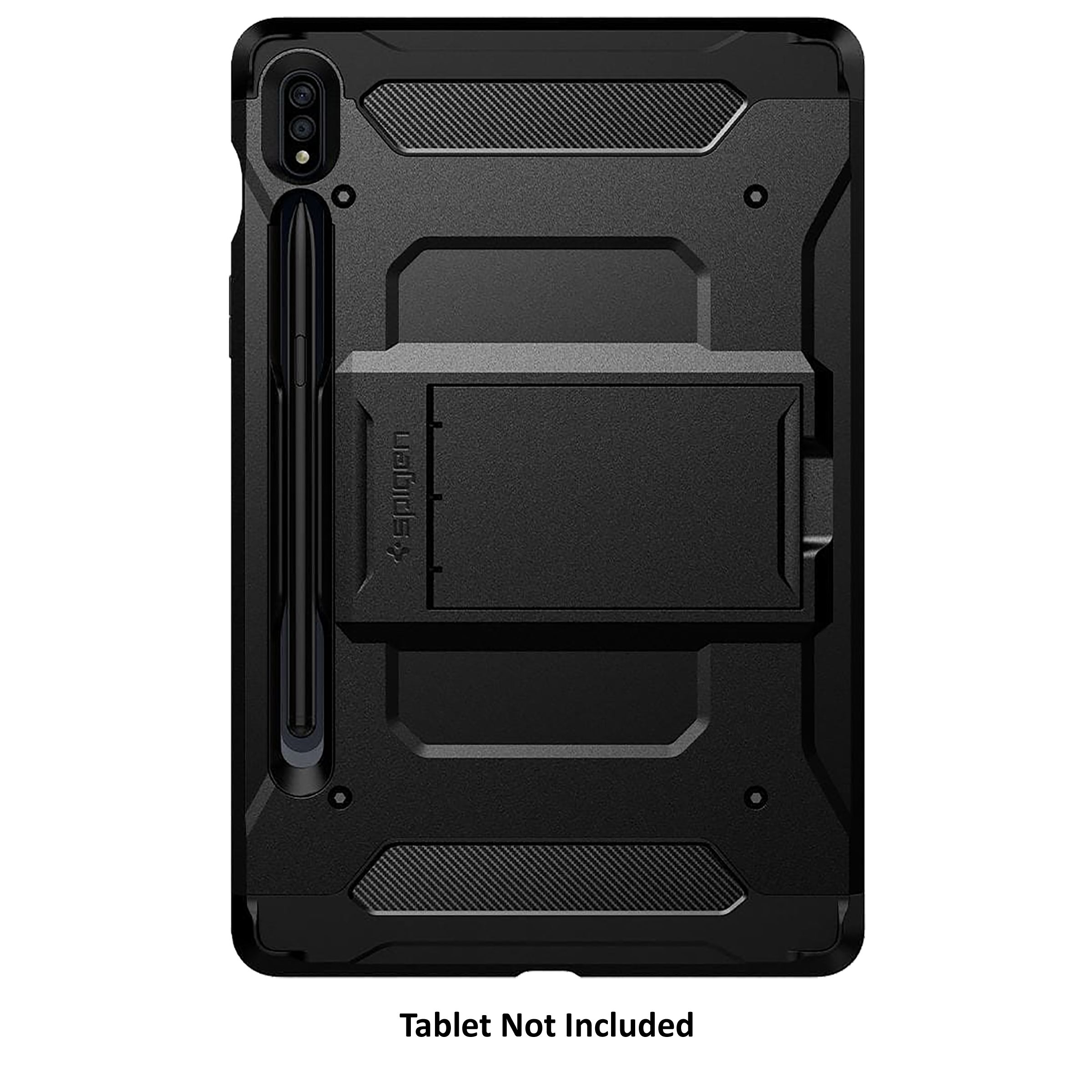 spigen Tough Armor Pro TPU & Polycarbonate Back Cover for SAMSUNG Galaxy Tab S8, Tab S7 (Built-In Pen Storage, Black)_3