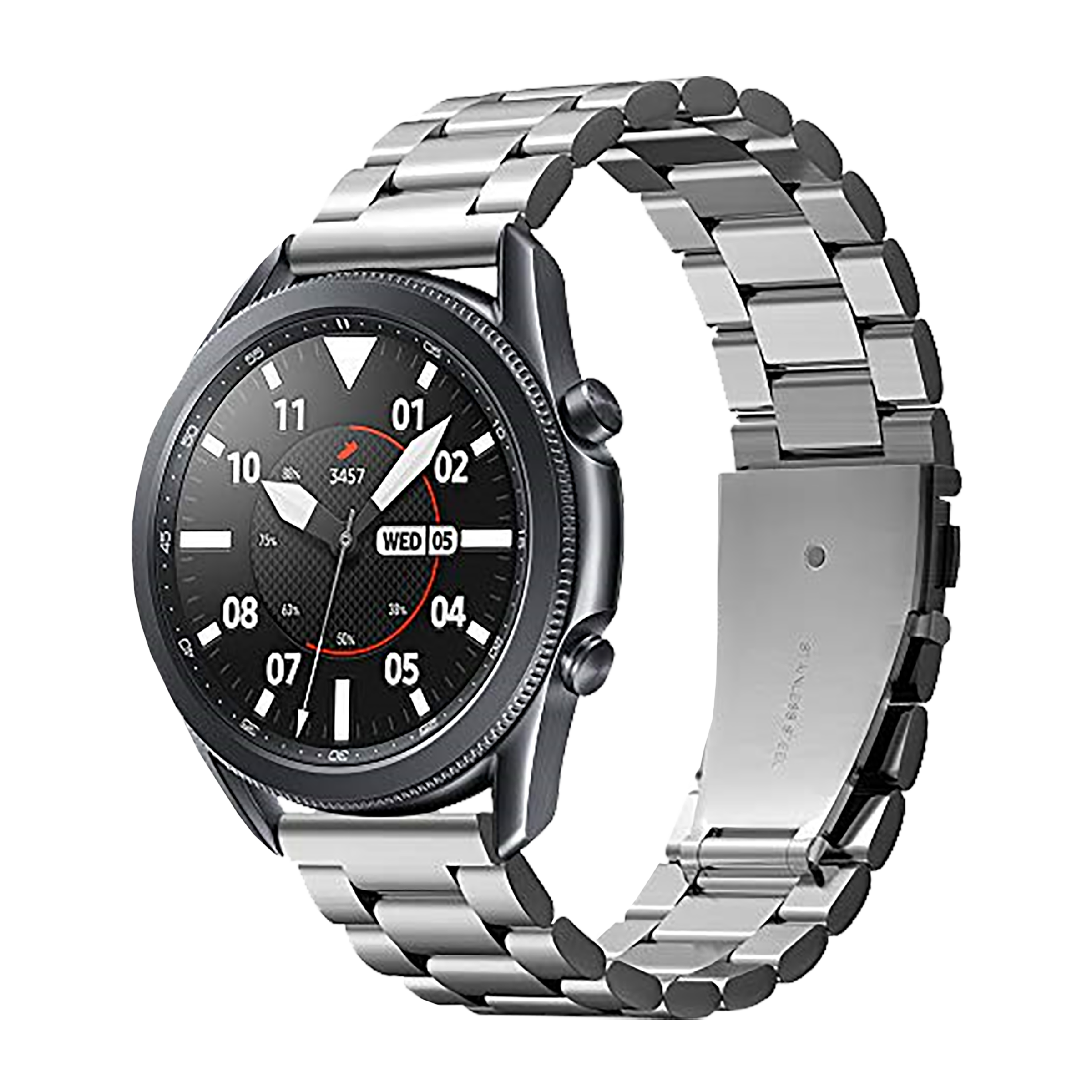 Spigen Modern Fit Stainless Steel Band for SAMSUNG Galaxy Watch Series 5, 5 Pro, 4, 4 Classic, 3, Active 1 & 2 (40mm / 41mm / 42mm / 44mm / 45mm / 46mm) (Metal Clasp, Silver)_3