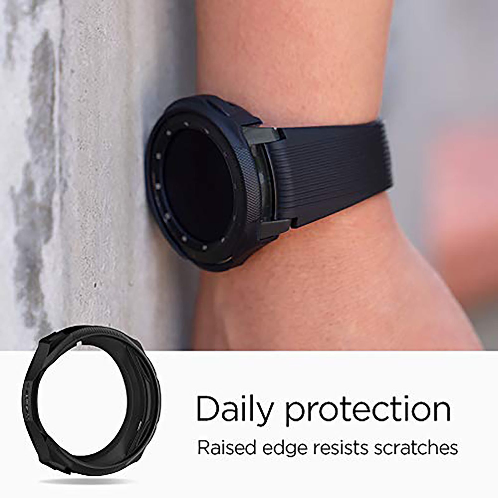 Spigen Liquid Air TPU Case for SAMSUNG Galaxy Watch (46mm) (Shock-Absorbent Layer, Black)_9