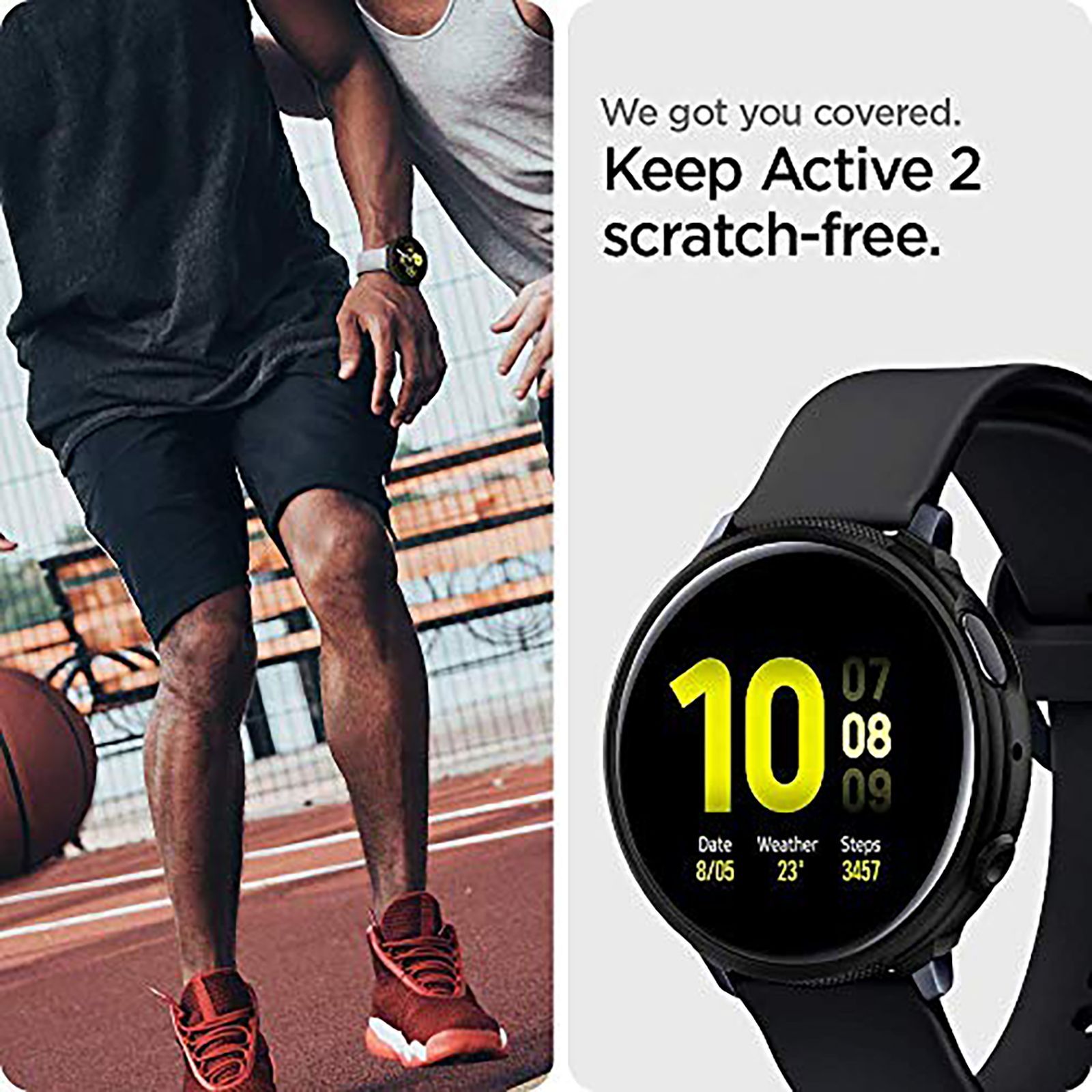 Spigen Liquid Air TPU Case for SAMSUNG Galaxy Watch Active 2 (40mm) (Shock-Absorbent Layer, Matte Black)_12