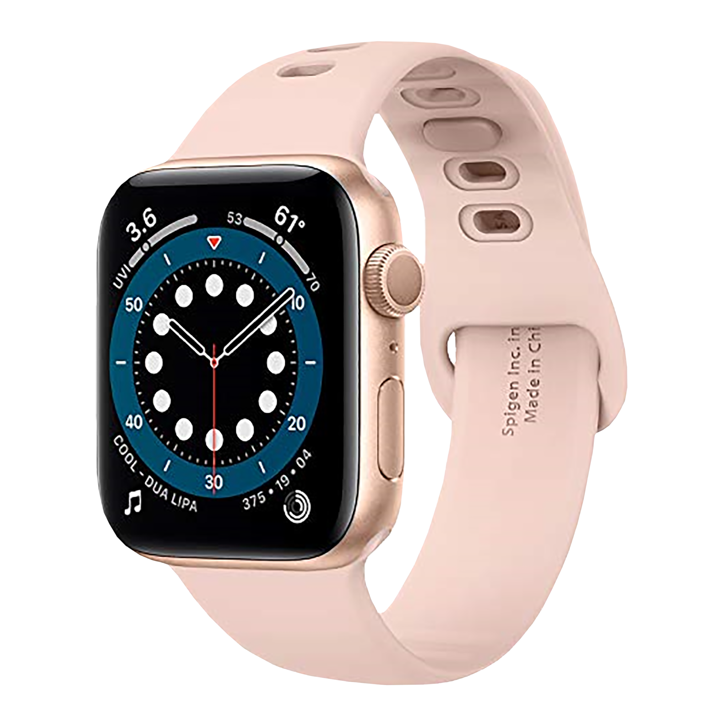 Spigen Silicone Band for Apple Watch Series Ultra, SE 2, SE, 8, 7, 6, 5, 4, 3, 2 & 1 (49mm / 45mm / 44mm / 42mm) (Adjustable Length, Rose Gold)_3