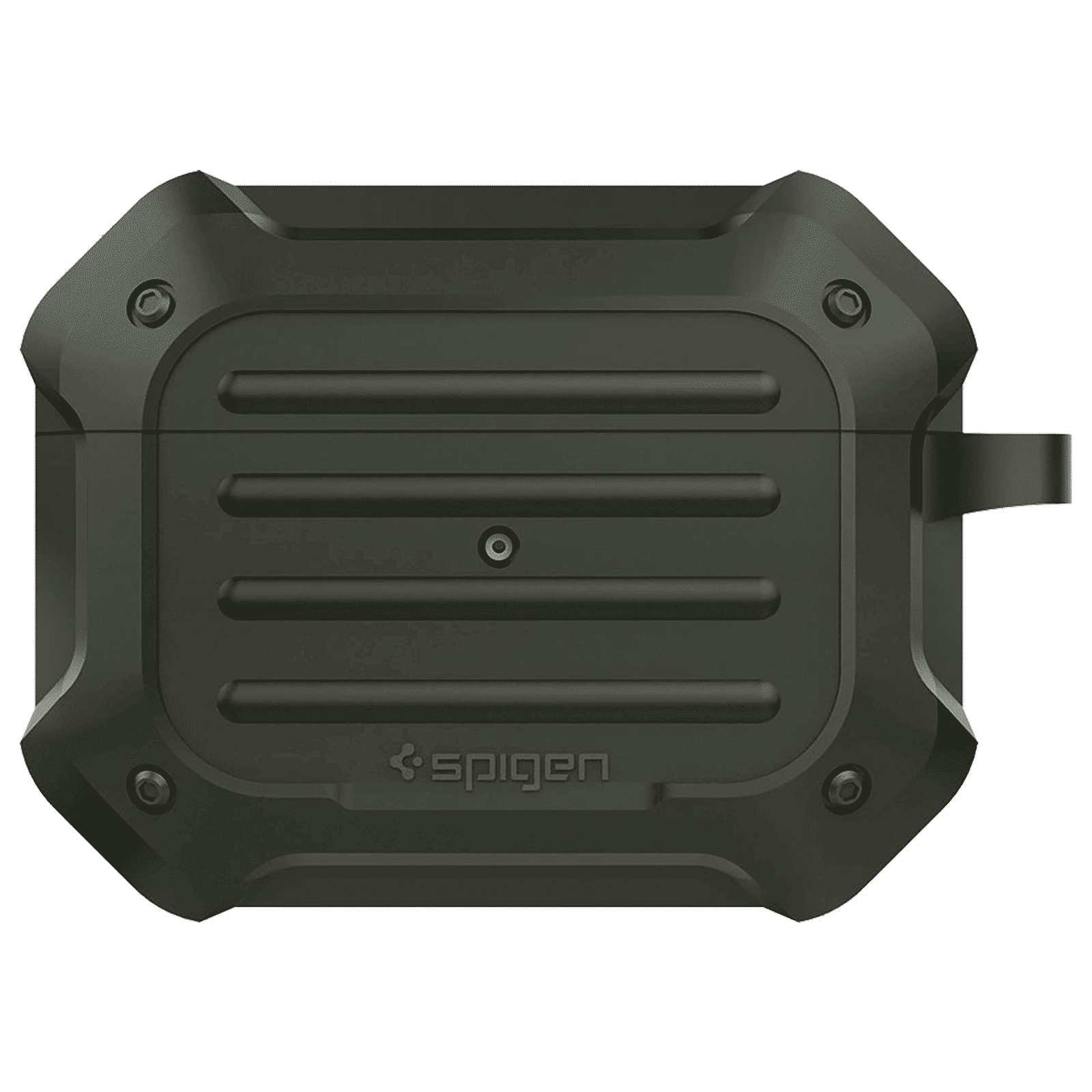 spigen Tough Armor Silicone Full Cover Case For AirPods Pro (Key Ring For Easy Portability, ASD00539, Military Green)_5