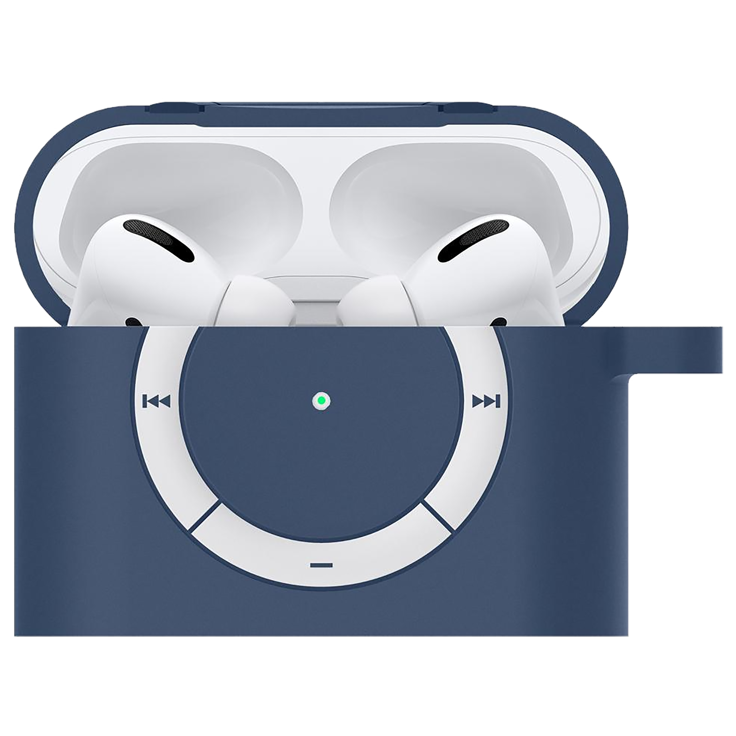 spigen Classic Shuffle Silicone Full Case Cover for Apple AirPods Pro (Retro Inspired Design, Deep Blue)_10