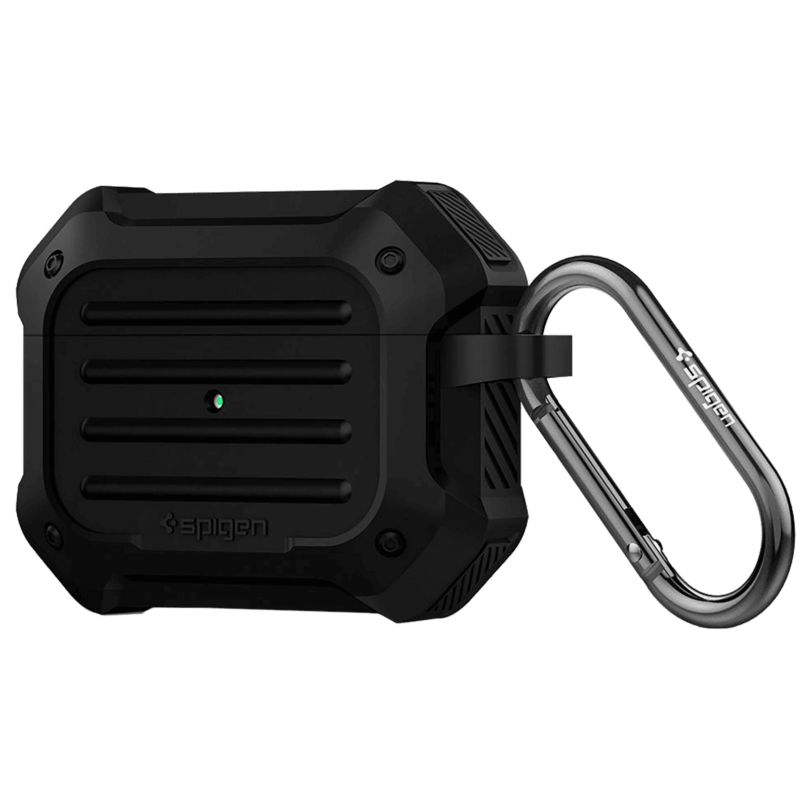 spigen Tough Armor Silicone Full Cover Case For AirPods Pro (Key Ring For Easy Portability, ASD00537, Black)_1