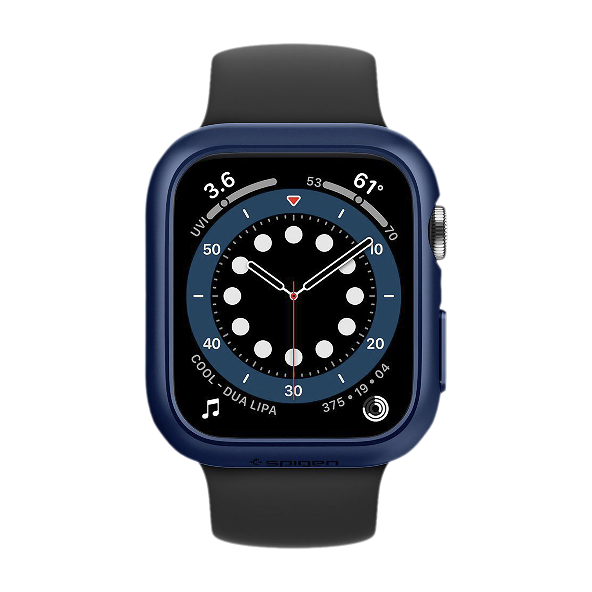 Spigen Thin Fit Polycarbonate Case for Apple Watch Series SE 2, SE, 6, 5 & 4 (40mm) (Razor-Thin Frame, Metallic Blue)_3