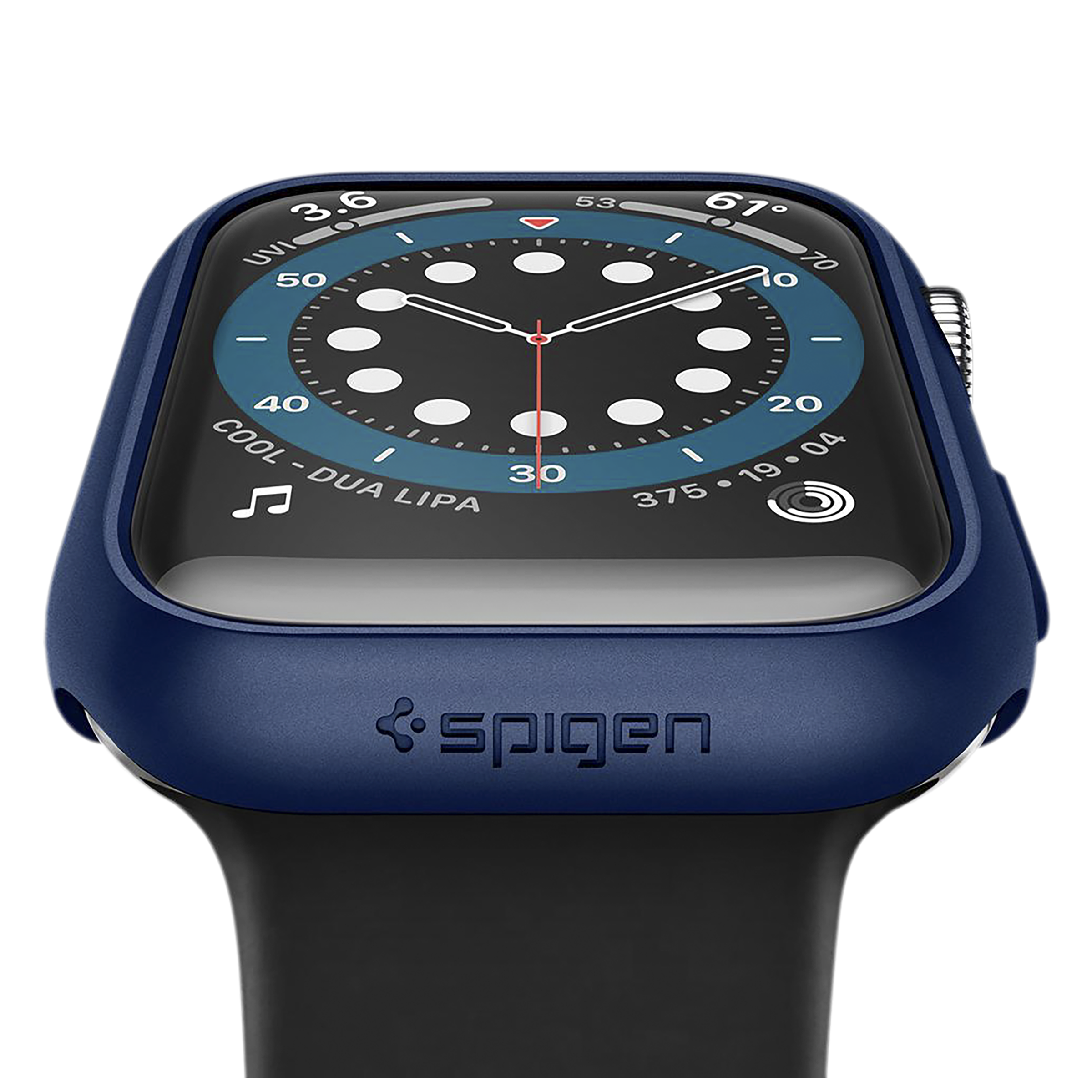 Spigen Thin Fit Polycarbonate Case for Apple Watch Series SE 2, SE, 6, 5 & 4 (40mm) (Razor-Thin Frame, Metallic Blue)_5