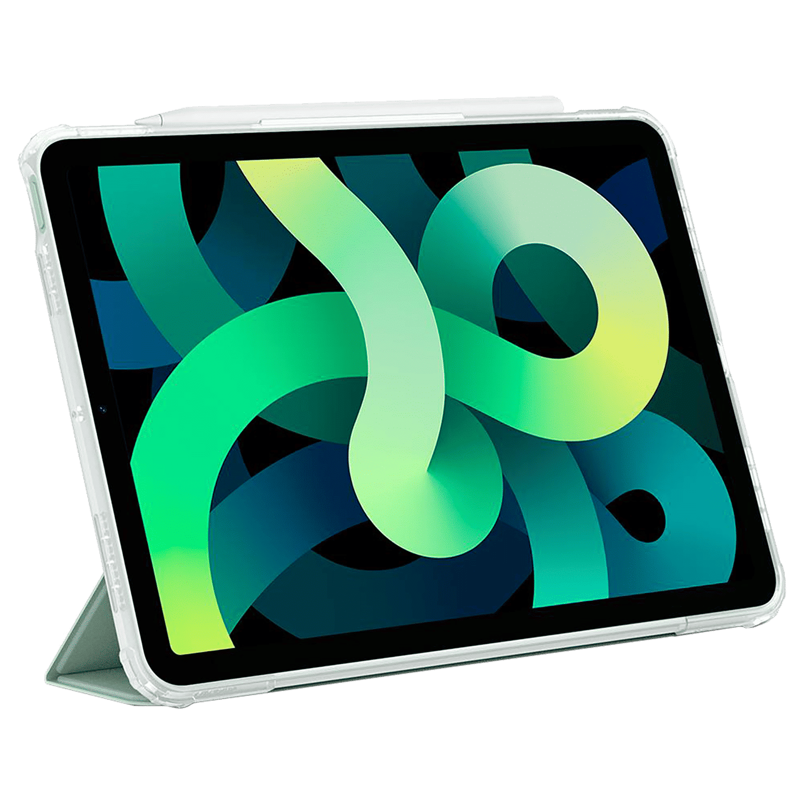 spigen Ultra Hybrid Pro Polycarbonate Flip Cover for Apple iPad Air 10.9 Inch (Apple Pencil Functions, Green)_14