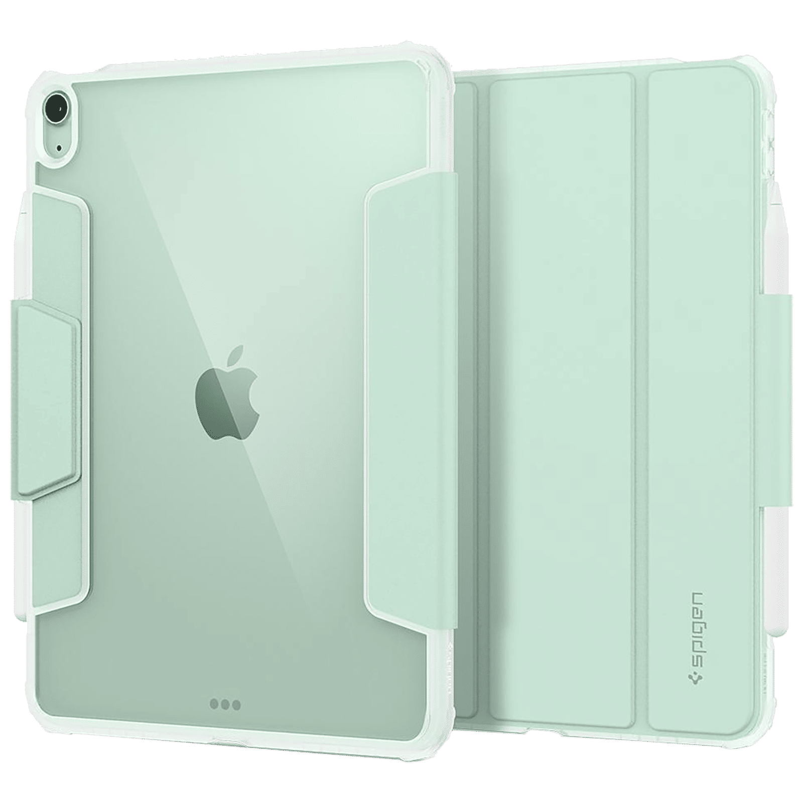 spigen Ultra Hybrid Pro Polycarbonate Flip Cover for Apple iPad Air 10.9 Inch (Apple Pencil Functions, Green)_7