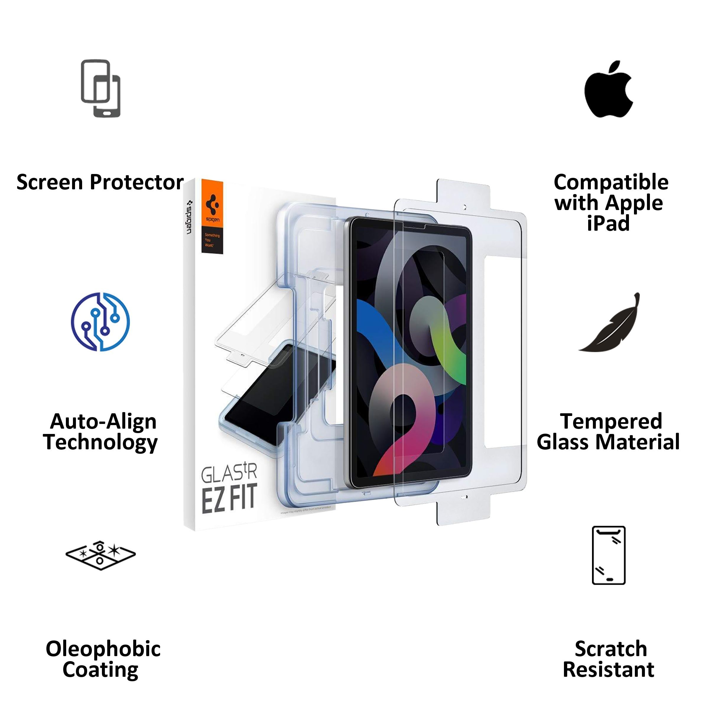 spigen GLAS.tR EZ FIT Screen Protector For Apple iPad Air 10.9" (2021/2020) (Oleophobic Coating, AGL02065, Transparent) spigen GLAS.tR EZ FIT Screen Protector For Apple iPad Air 10.9" (2021/2020) (Oleophobic Coating, AGL02065, Transparent)_3